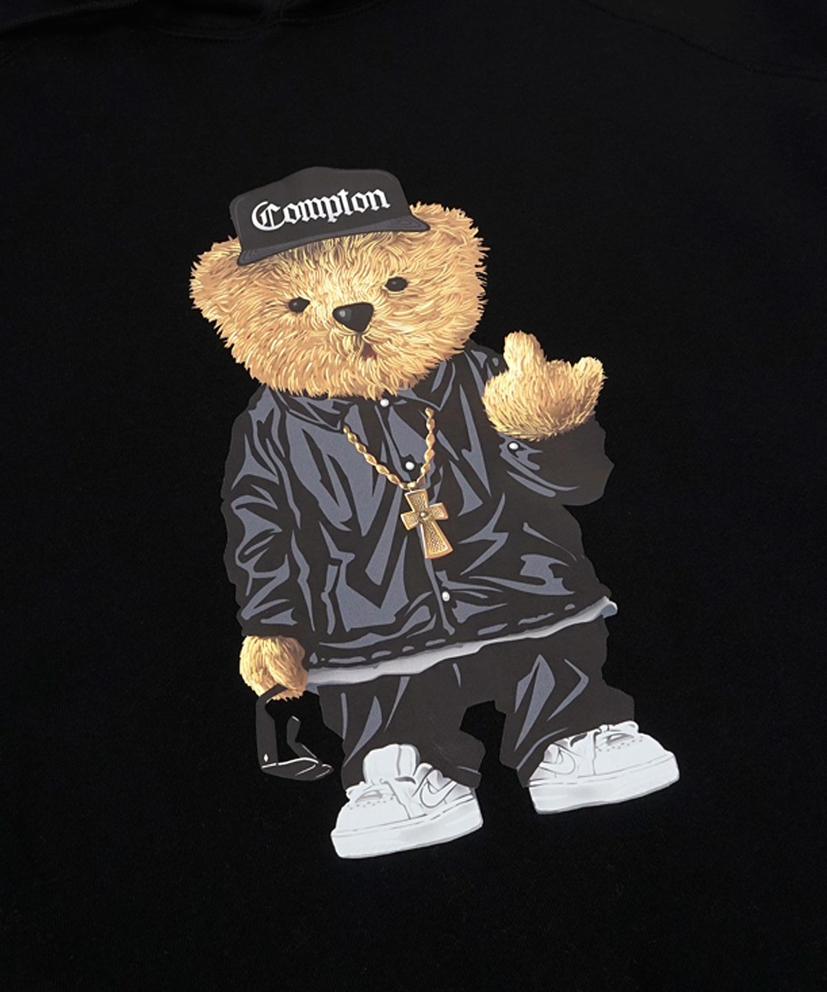 스티그마(STIGMA) COMPTON BEAR HOODIE BLACK