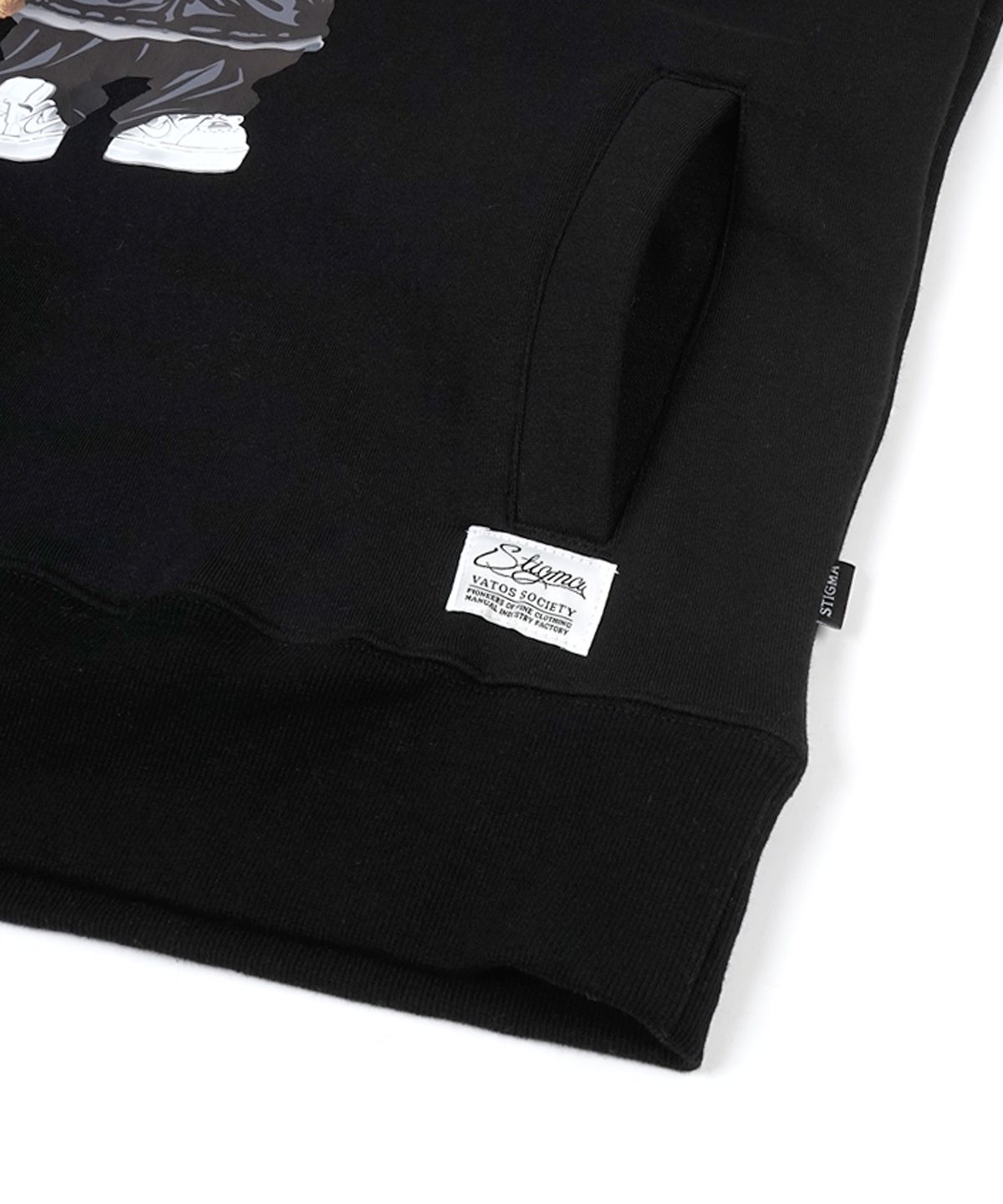 스티그마(STIGMA) COMPTON BEAR HOODIE BLACK
