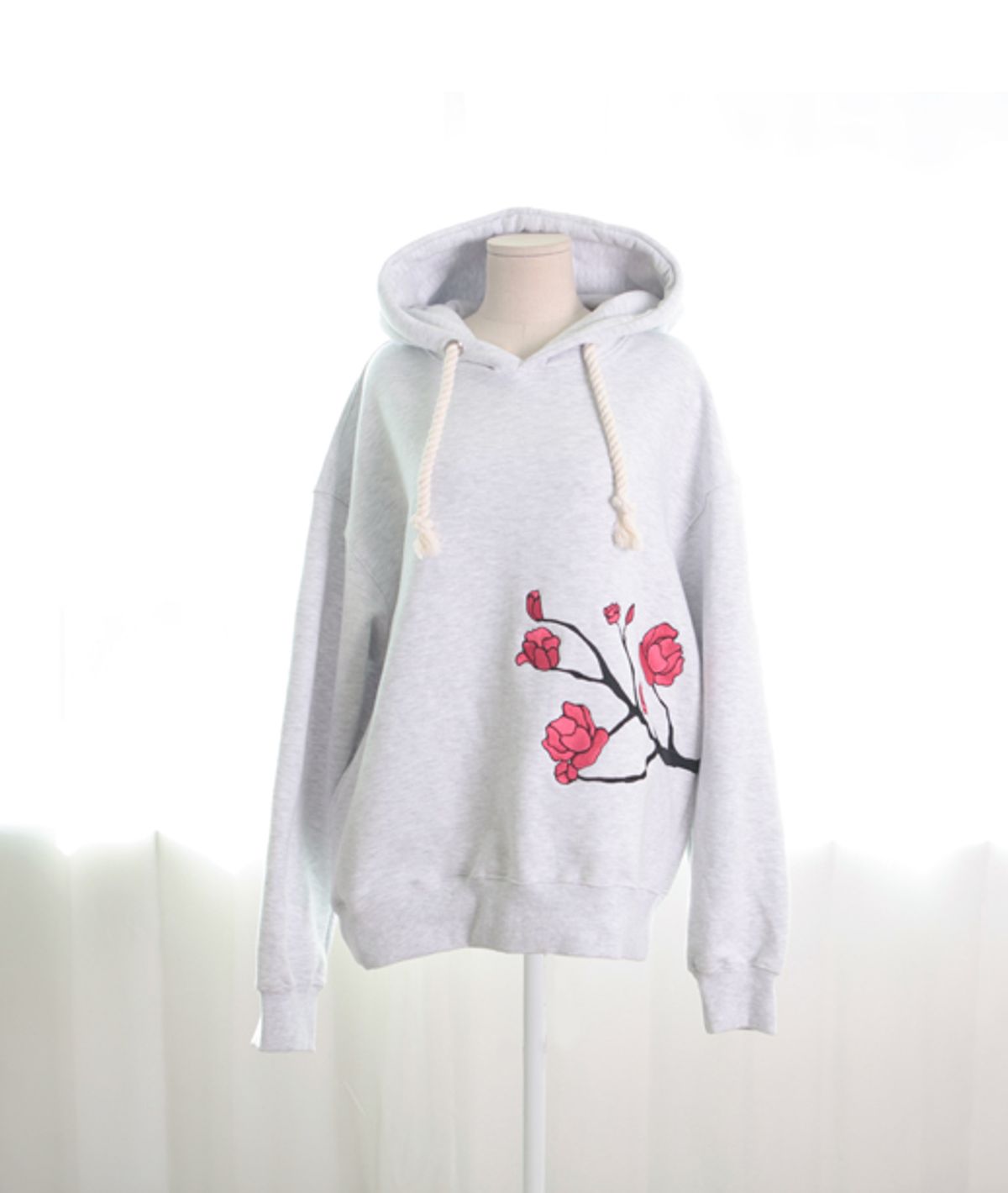 아시하(ASIHA) M [F/W] AsiHa 기모 동백자수 후드티 White