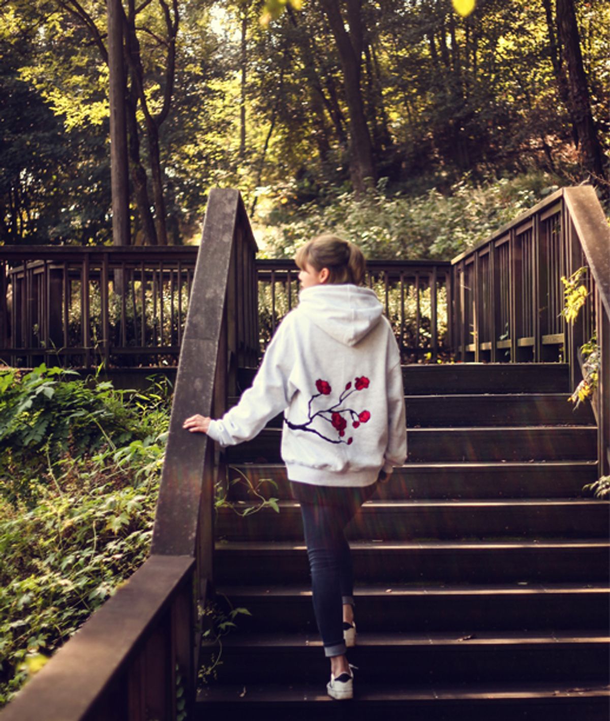 아시하(ASIHA) M [F/W] AsiHa 기모 동백자수 후드티 White