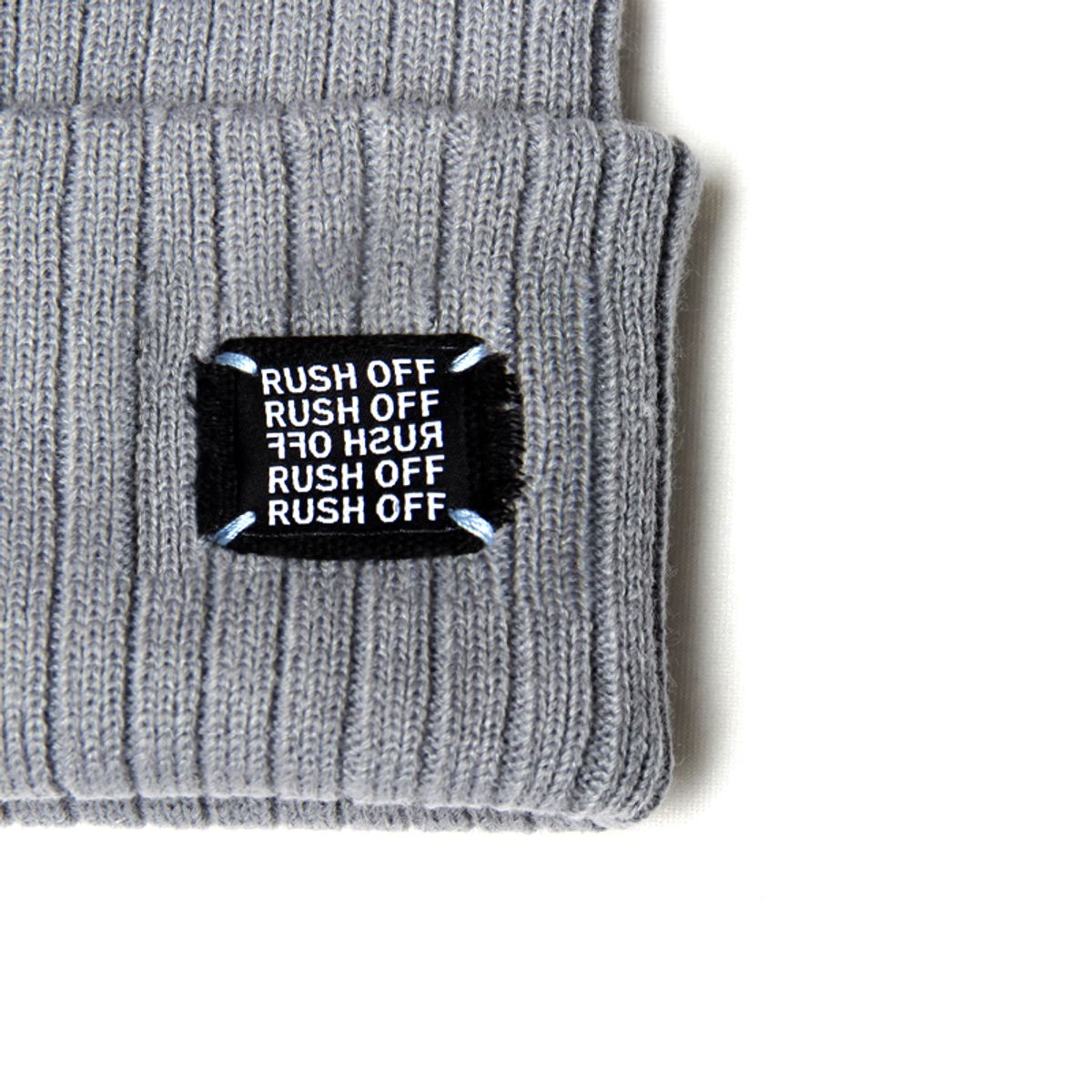러쉬오프(RUSH OFF) [RUSH OFF] BLACK PATCH BEANIE-GRAY/러쉬오프 블랙 패치 비니-그레이