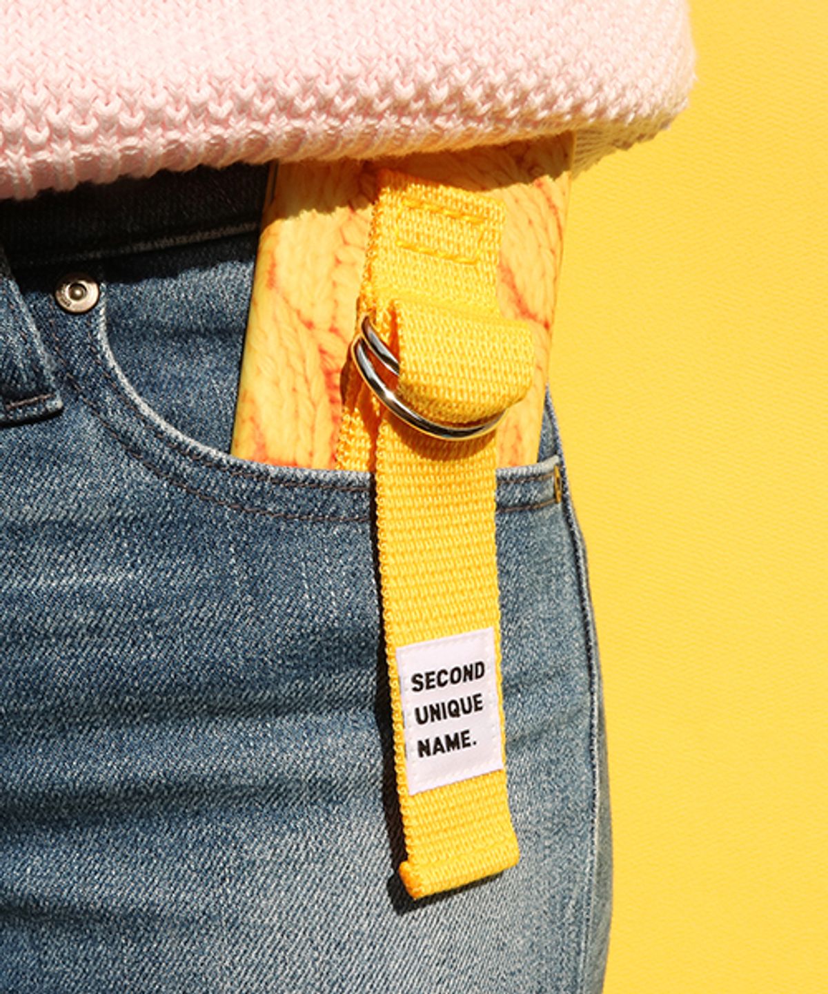 세컨드유니크네임(SECOND UNIQUE NAME) SUN CASE SWEATER YELLOW ORANGE