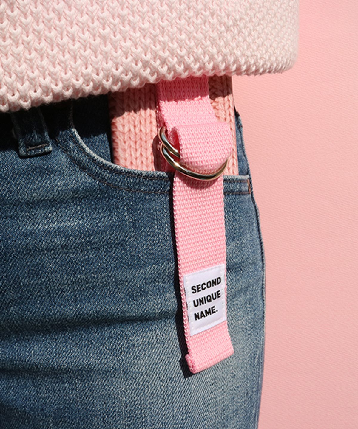 세컨드유니크네임(SECOND UNIQUE NAME) SUN CASE SWEATER LIGHT PINK LIGHT BLUE