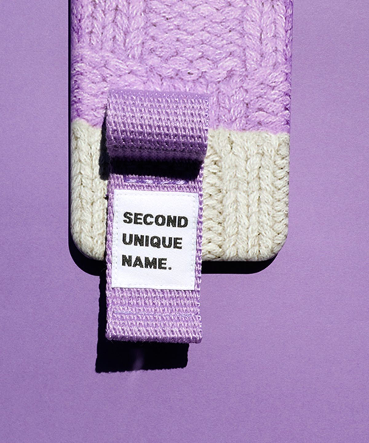 세컨드유니크네임(SECOND UNIQUE NAME) SUN CASE FINGER SWEATER LIGHT PURPLE LIGHT GREY