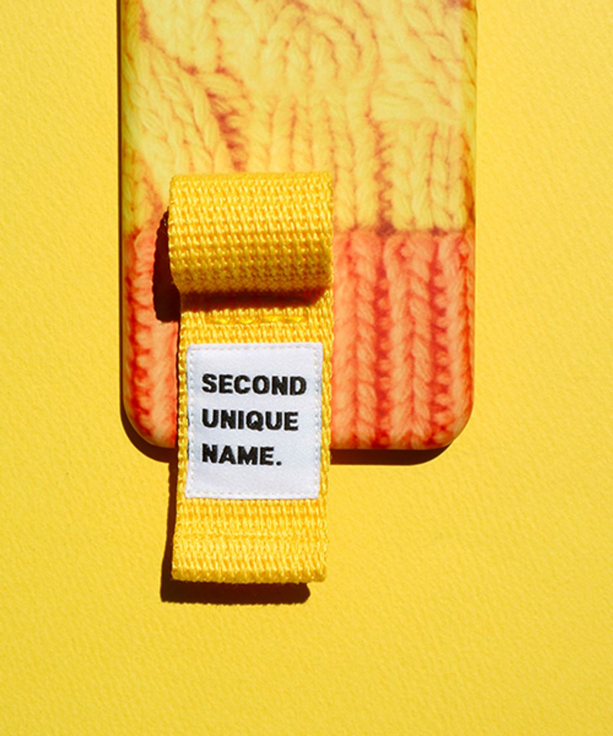 세컨드유니크네임(SECOND UNIQUE NAME) SUN CASE FINGER SWEATER YELLOW ORANGE