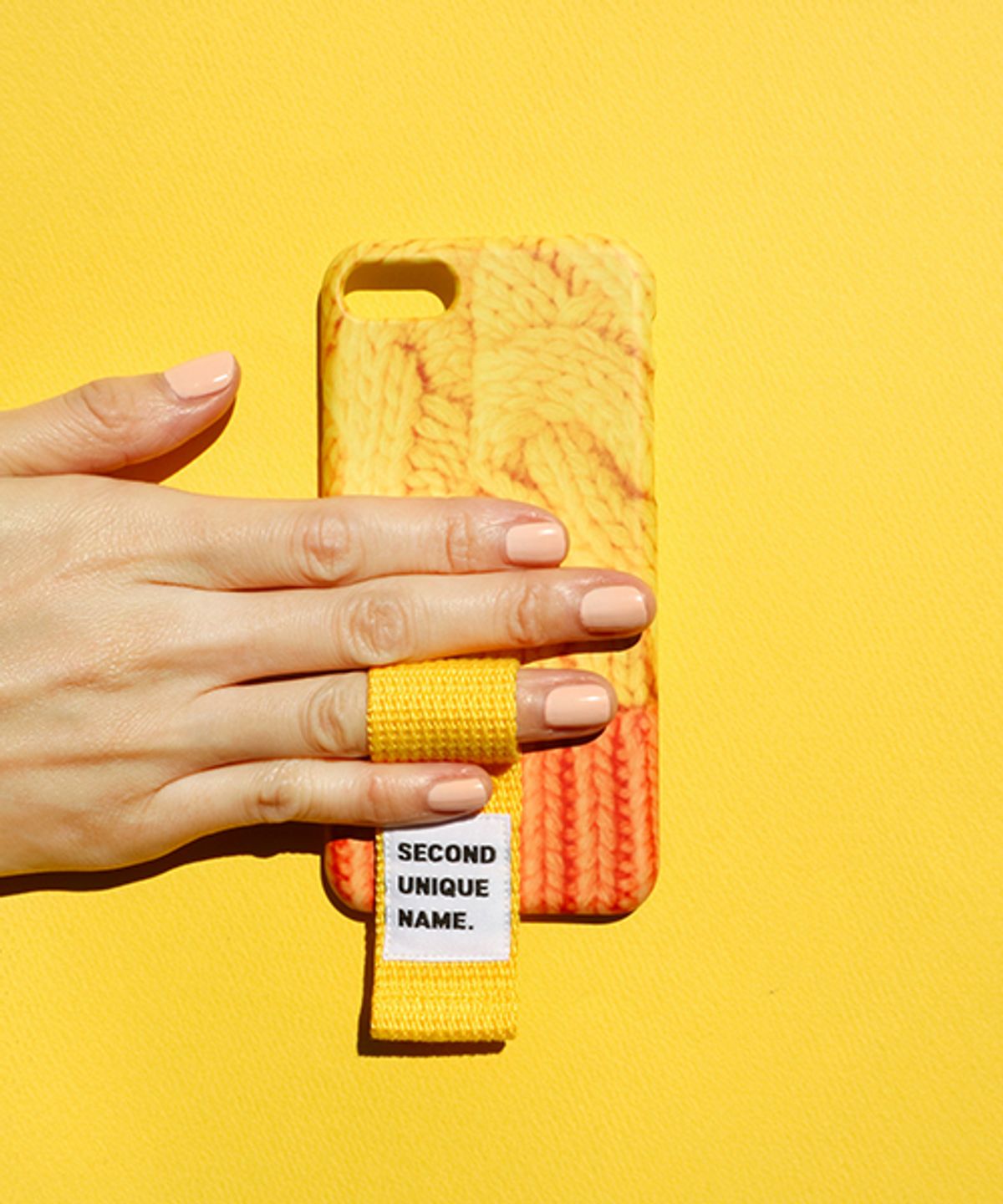 세컨드유니크네임(SECOND UNIQUE NAME) SUN CASE FINGER SWEATER YELLOW ORANGE