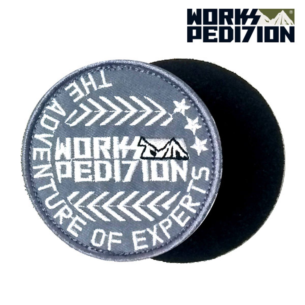 웍스페디션(WORKS PEDITION) 누지 와펜/패치 서클 그레이 7cm
