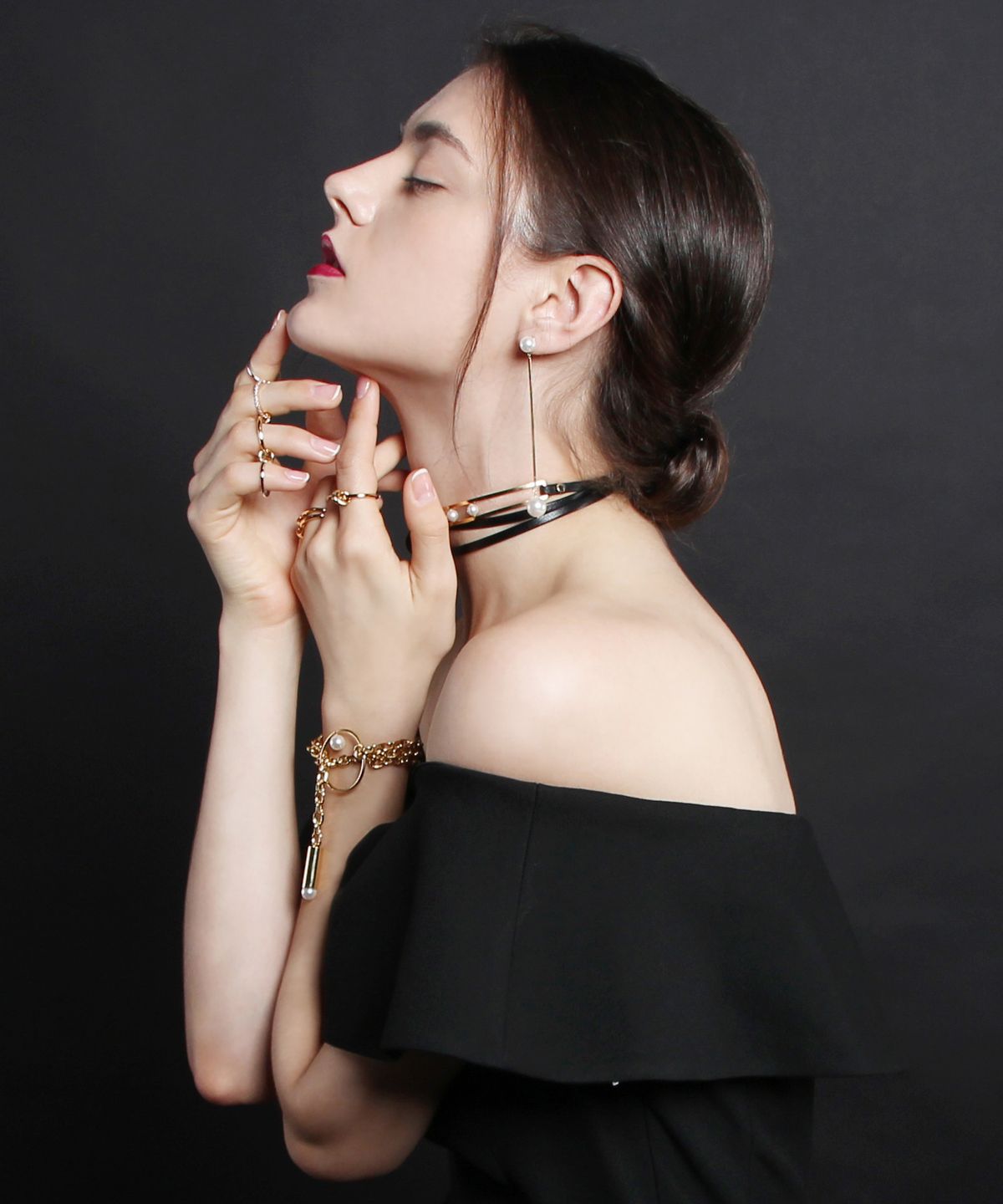 데라룬(DE LA LUNE) 비녀 귀걸이 [DL16FWER02GDF]