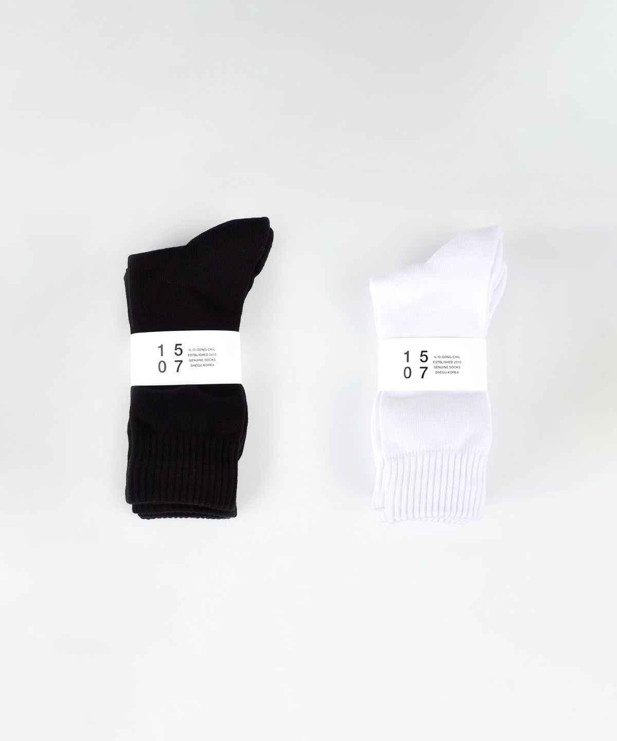 일오공칠(IL-O-GONG-CHIL) [6PACK] 1507 베이직 애슬레틱 삭스 _ 스노우 화이트/블랙