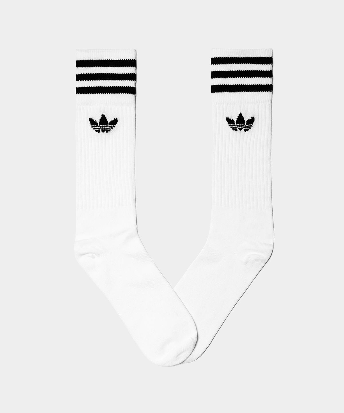 아디다스(ADIDAS) 솔리드 크루 삭스 3P - 화이트:블랙 / S21489