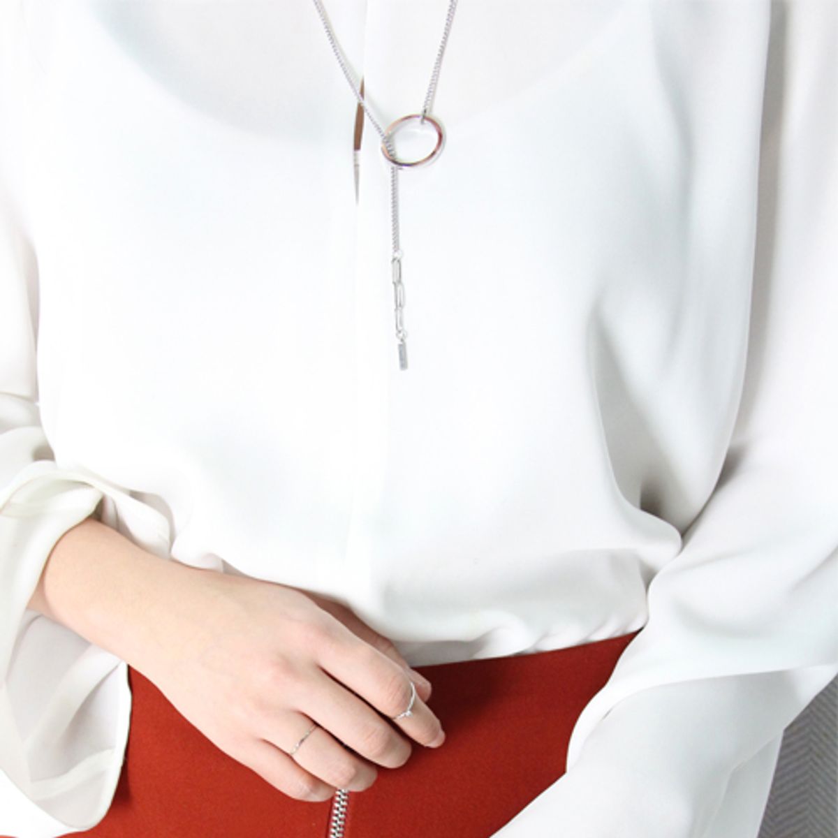 러쉬오프(RUSH OFF) Silver Innocenet Long Chain Necklace 이노센트 롱체인 목걸이