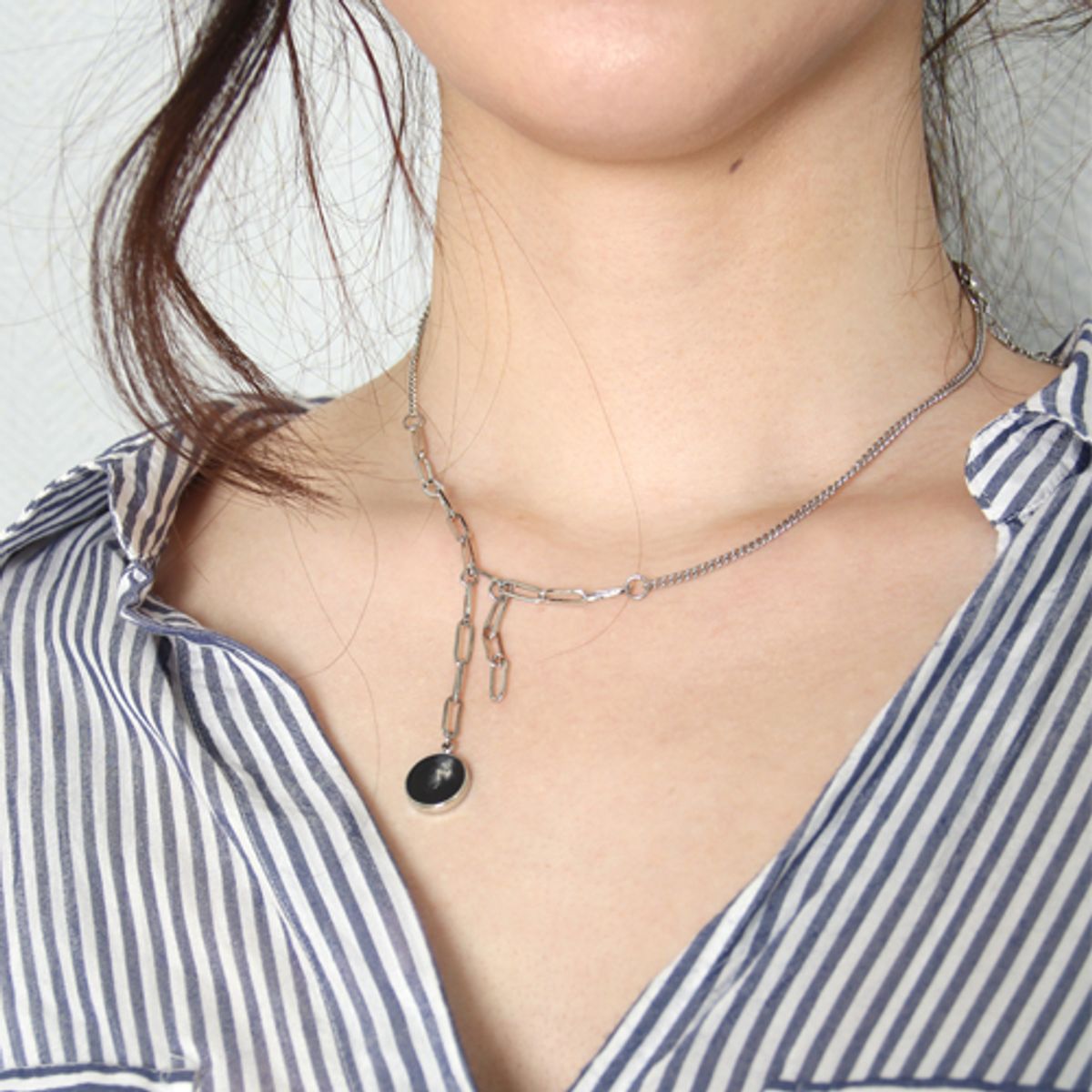 러쉬오프(RUSH OFF) [RUSHOFF]Unique Charming Silver Necklace- Blackstone 유니크챠밍목걸이 블랙스톤