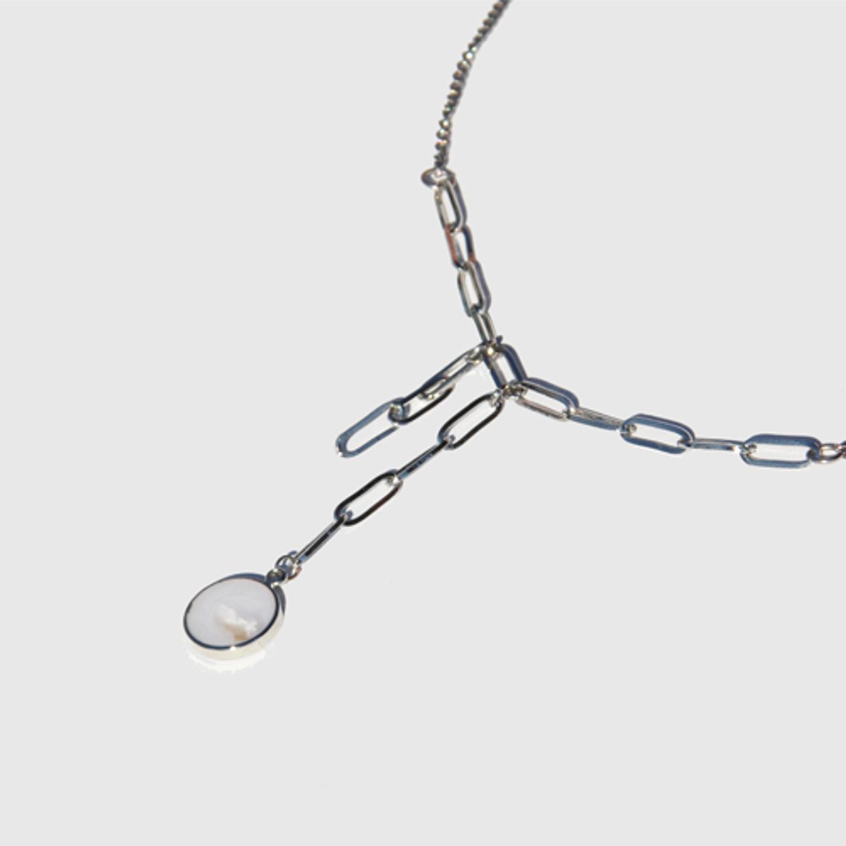 러쉬오프(RUSH OFF) [RUSHOFF]Unique Charming Silver Necklace- Whitestone 유니크챠밍목걸이 화이트스톤
