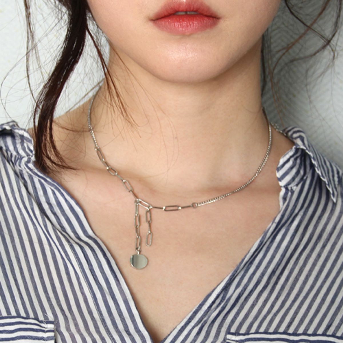 러쉬오프(RUSH OFF) [RUSHOFF]Unique Charming Silver Necklace- Round Pandant 유니크챠밍목걸이 라운드팬던트
