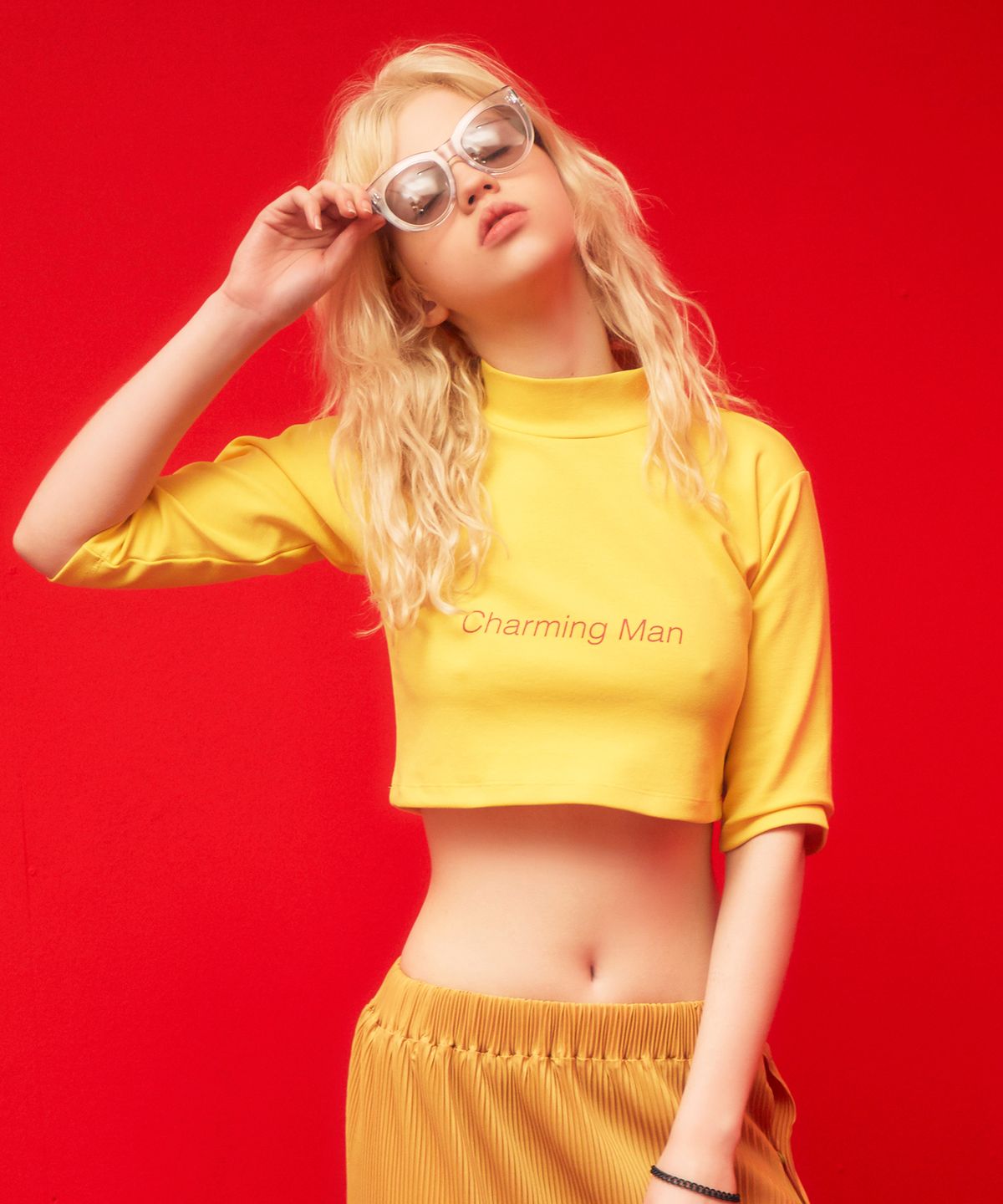 피피피(P.P.P) CHARMING SWEAT CROP TEE (YELLOW)