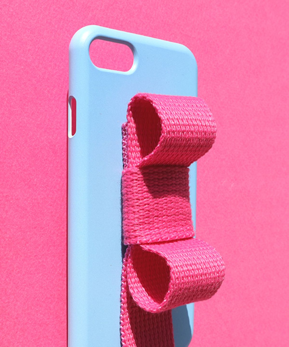 세컨드유니크네임(SECOND UNIQUE NAME) SUN CASE RIBBON LIGHT BLUE DEEP PINK