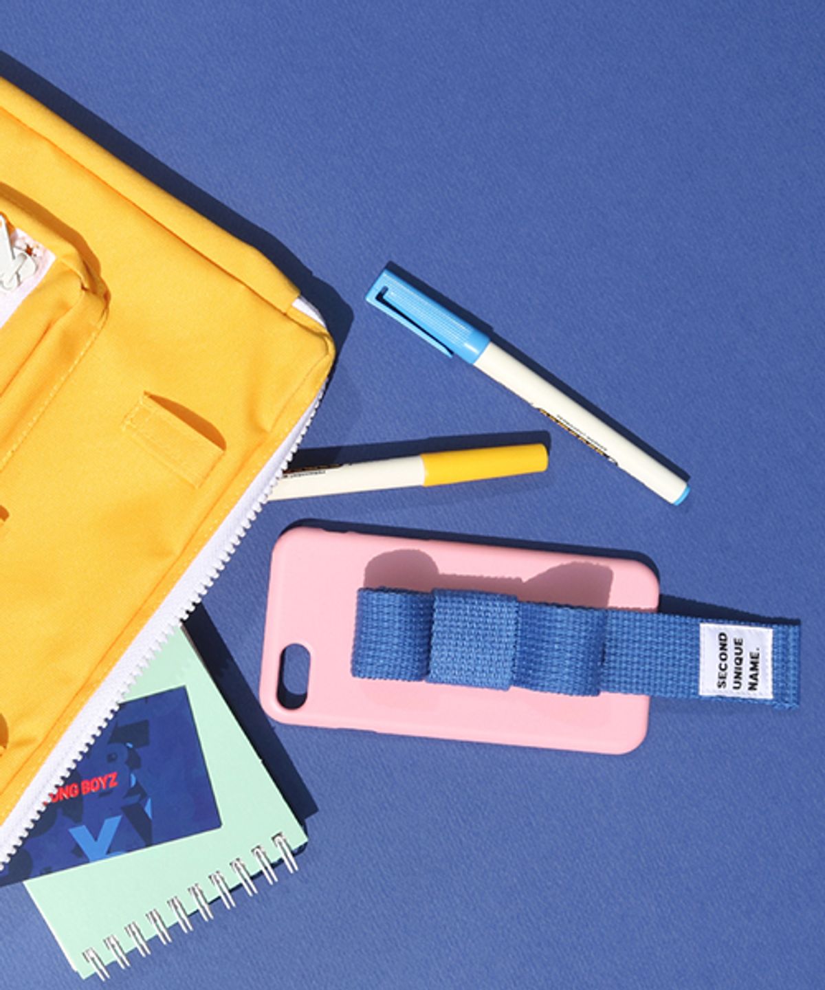 세컨드유니크네임(SECOND UNIQUE NAME) SUN CASE RIBBON LIGHT PINK RIVER BLUE