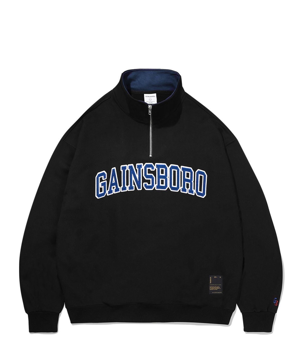 게인스보로(GAINSBORO) 로고 아노락 풀오버 하프집업 블랙