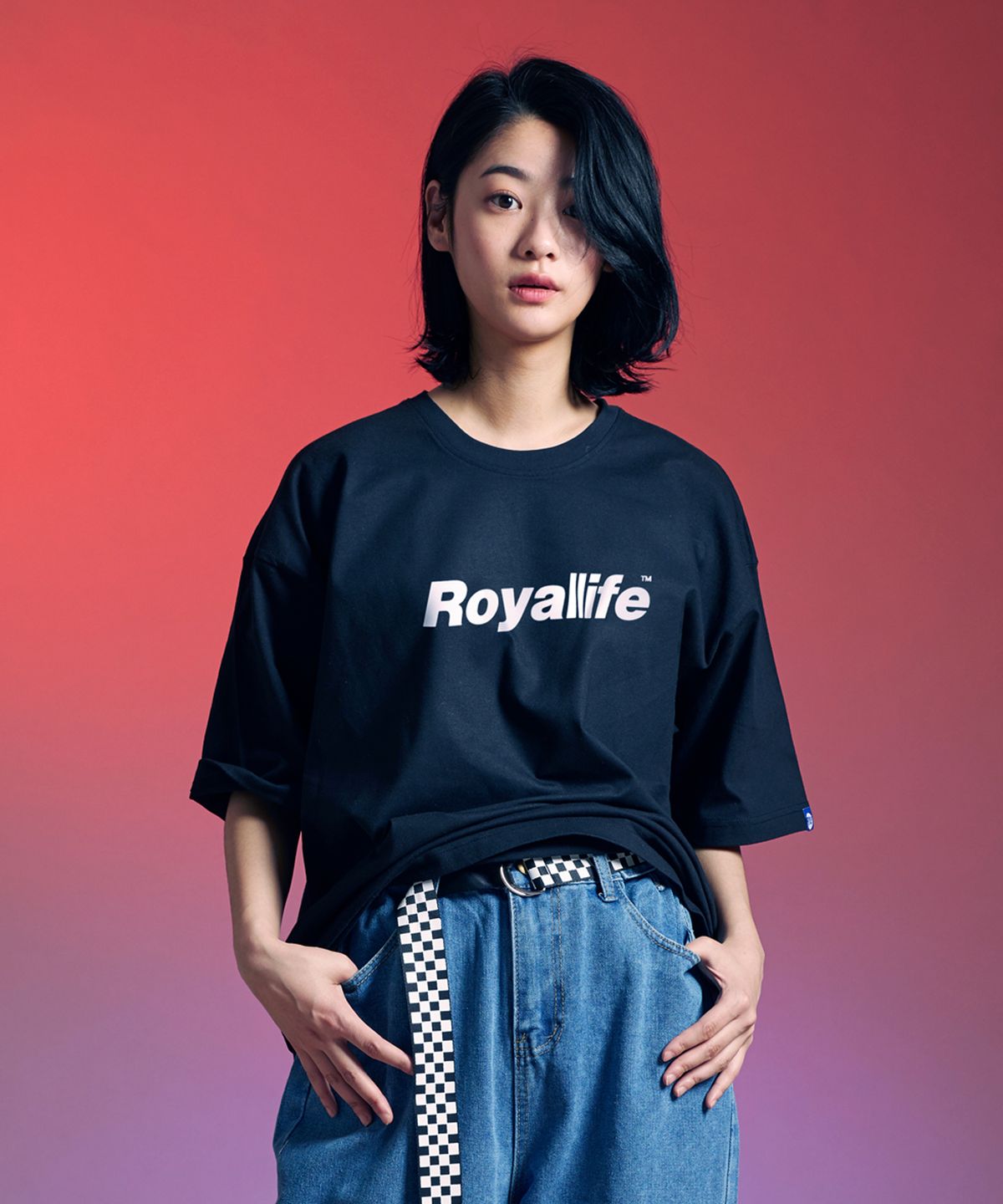 로얄라이프(ROYALLIFE) 오리지널 로고 오버핏 반팔티 (RL001 OG LOGO TEE) - BLACK