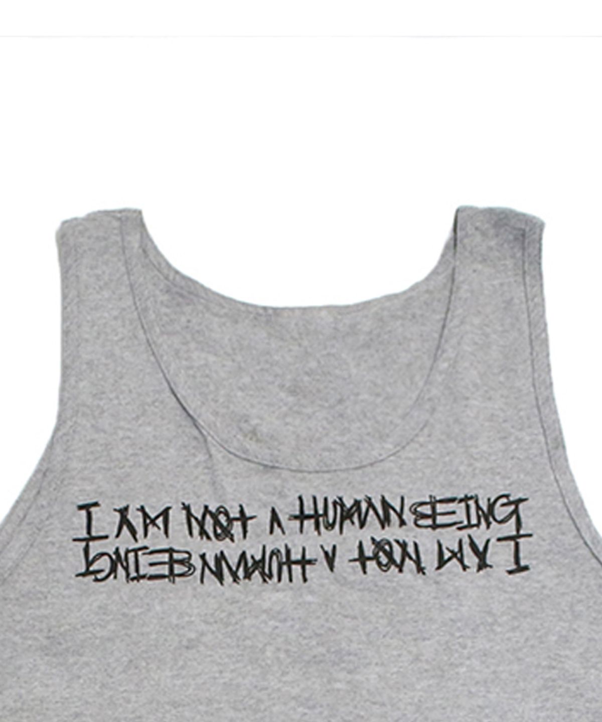 아임낫어휴먼비잉(I AM NOT A HUMAN BEING) Basic Logo Sleeveless - Grey