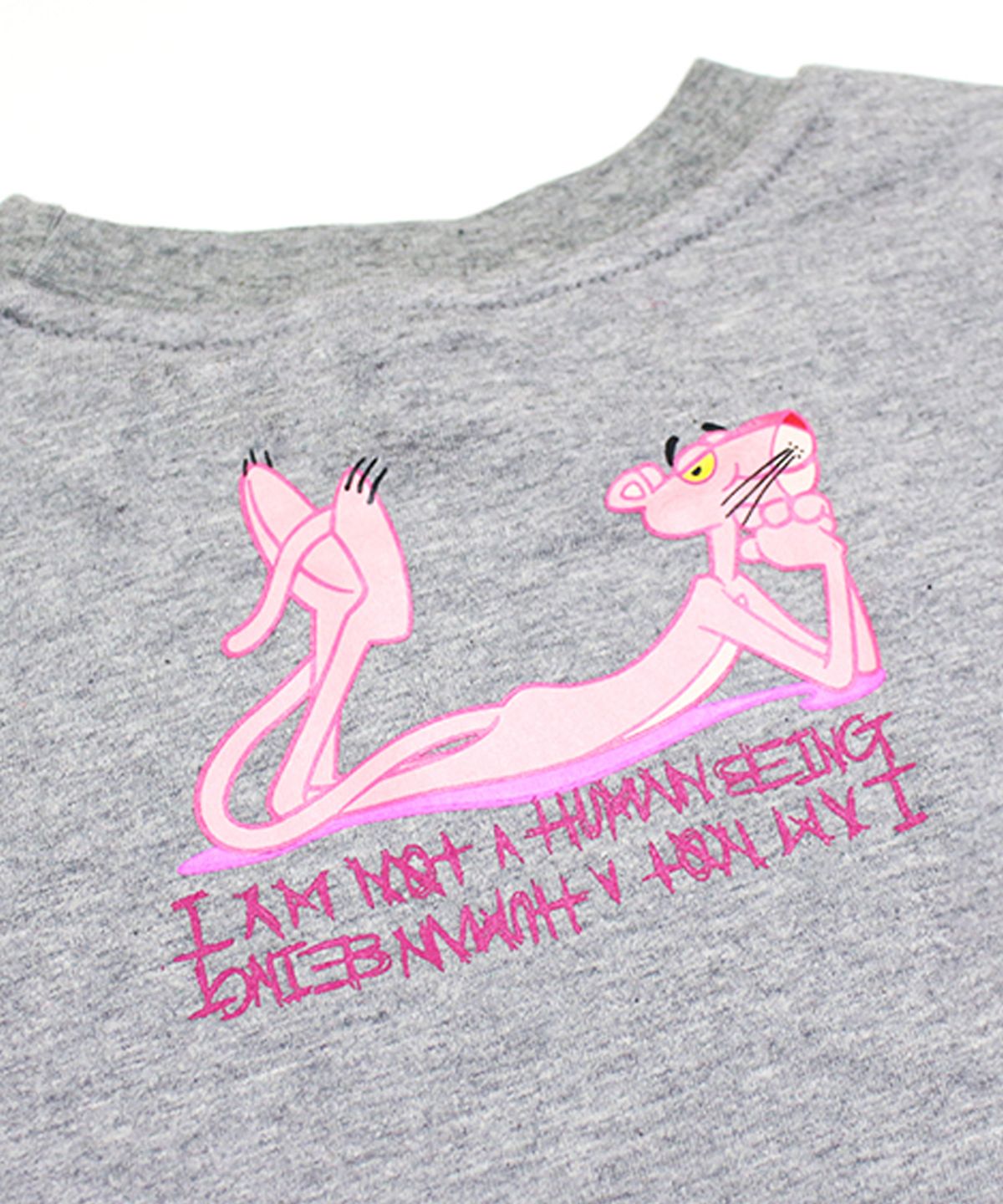 아임낫어휴먼비잉(I AM NOT A HUMAN BEING) HBXPP Pink Panther Mixed Basic Logo2 T-Shirt - Grey