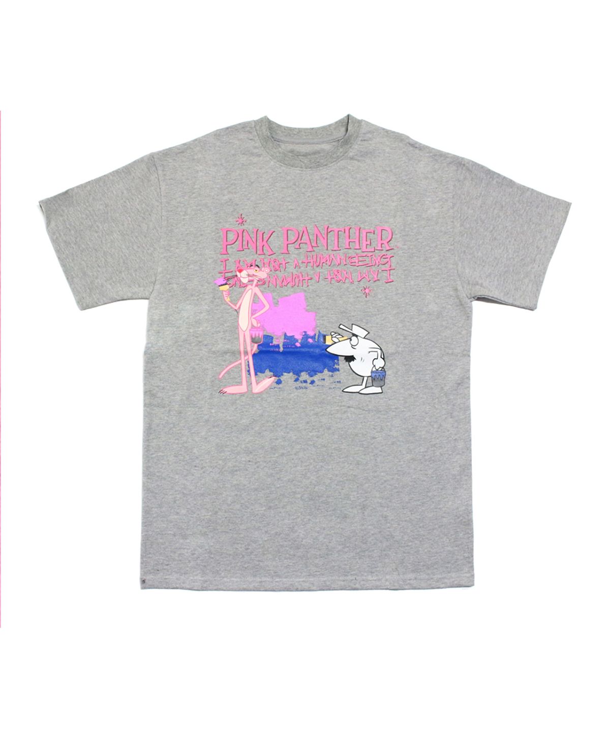 아임낫어휴먼비잉(I AM NOT A HUMAN BEING) HBXPP Pink Panther And White Man T-Shirt - Grey