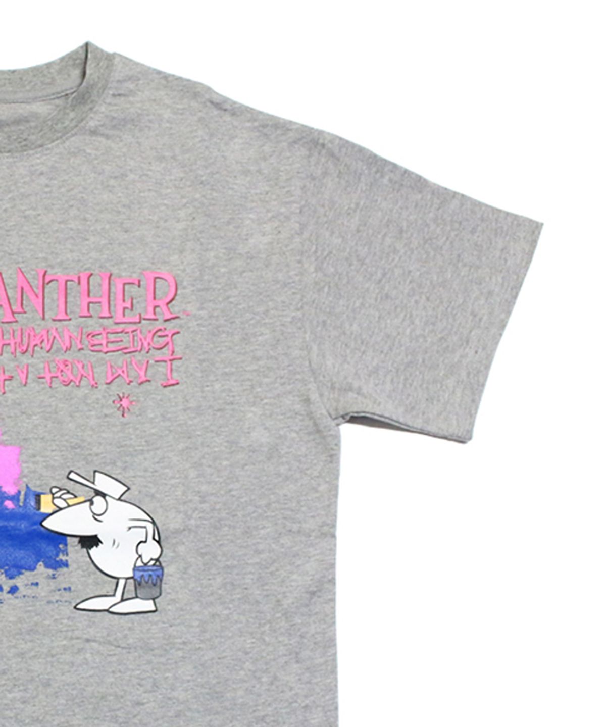 아임낫어휴먼비잉(I AM NOT A HUMAN BEING) HBXPP Pink Panther And White Man T-Shirt - Grey