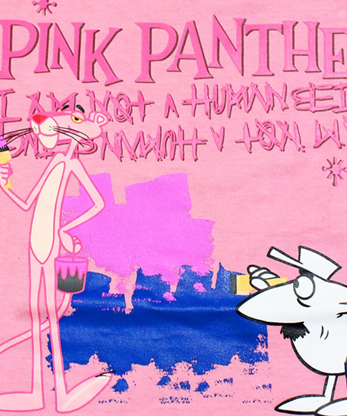 아임낫어휴먼비잉(I AM NOT A HUMAN BEING) HBXPP Pink Panther And White Man T-Shirt - Pink