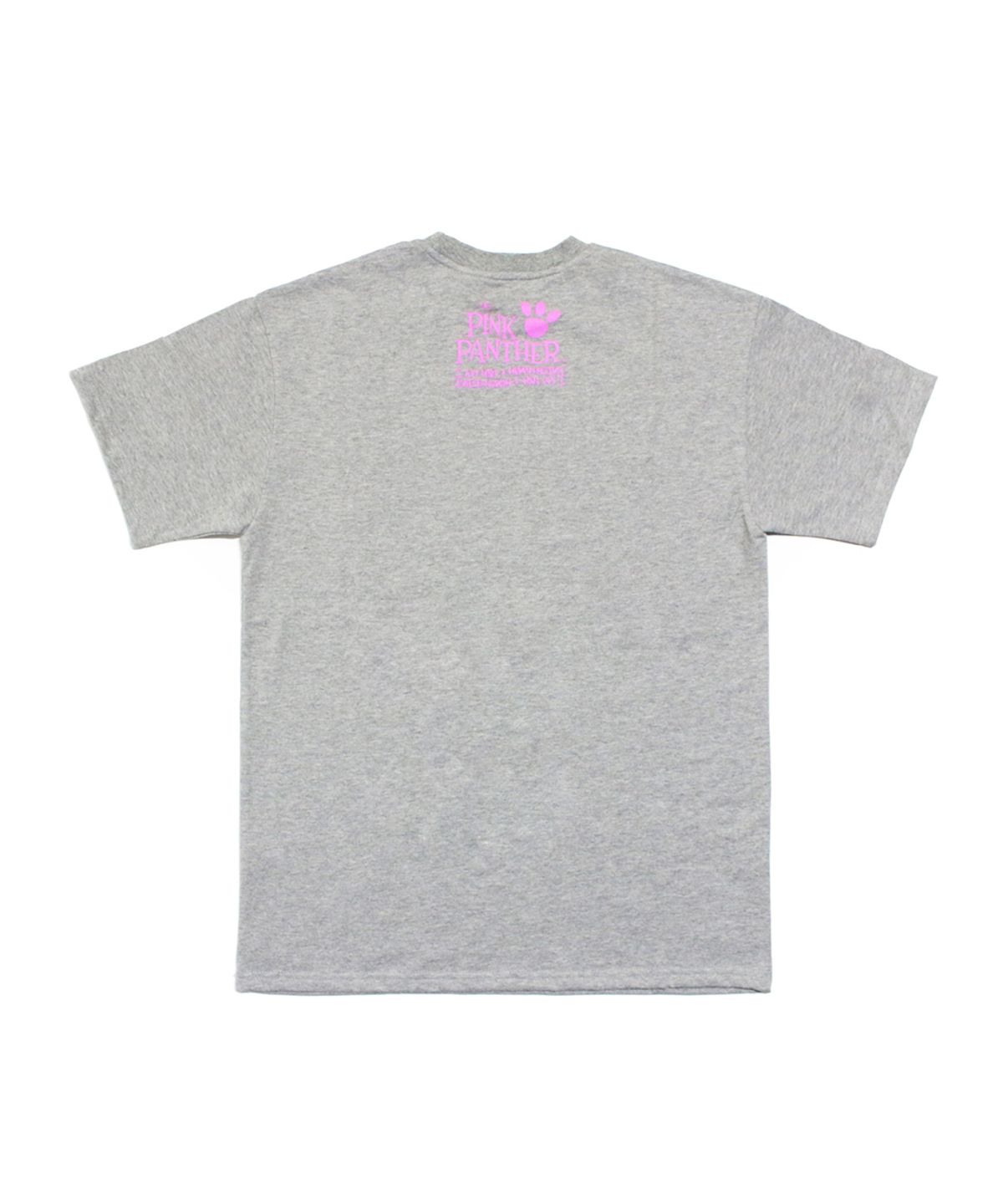 아임낫어휴먼비잉(I AM NOT A HUMAN BEING) HBXPP Pink Panther Leaning Against Our Logo T-Shirt - Grey