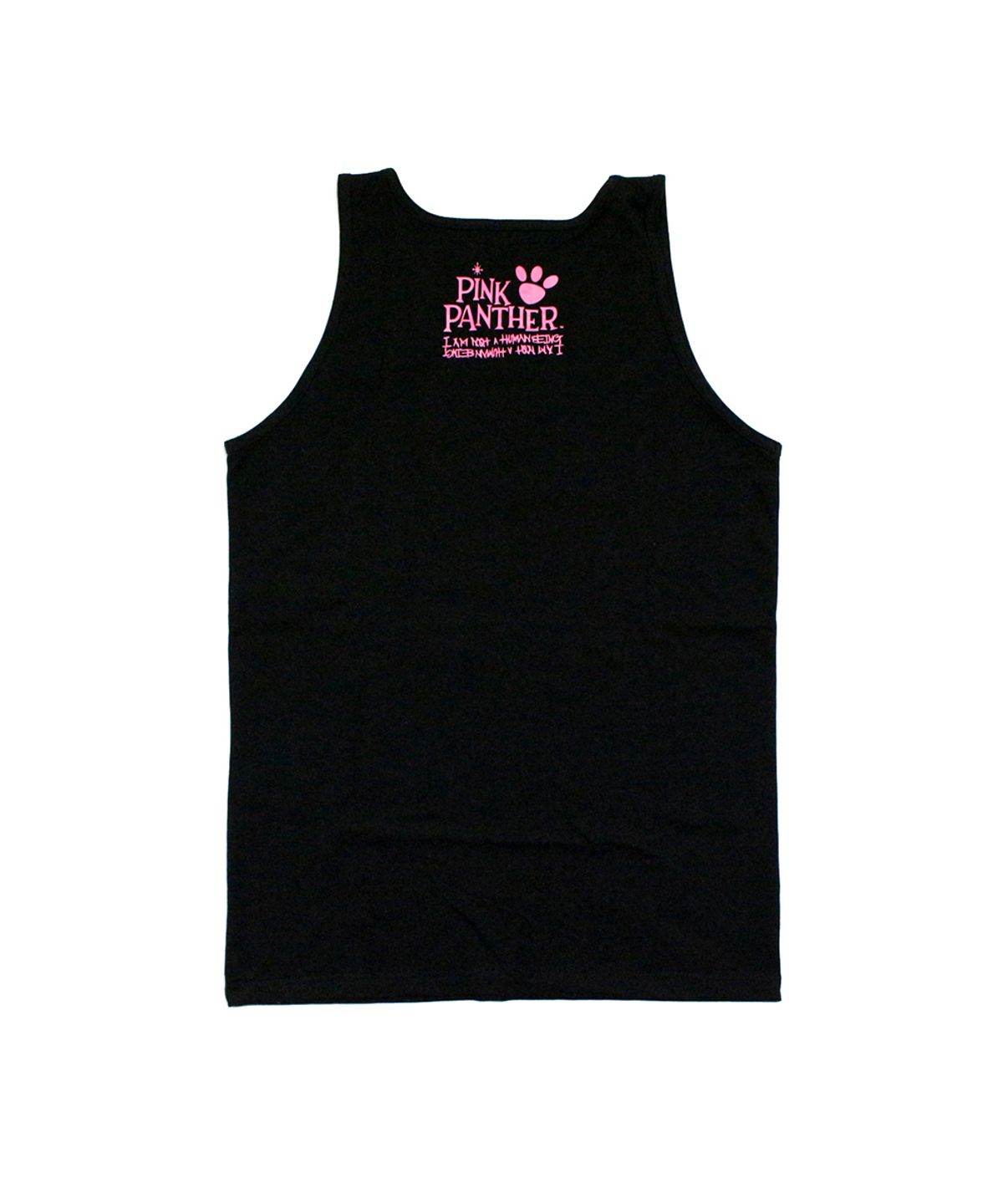 아임낫어휴먼비잉(I AM NOT A HUMAN BEING) HBXPP Pink Panther Leaning Against Our Logo Tank Top - Black