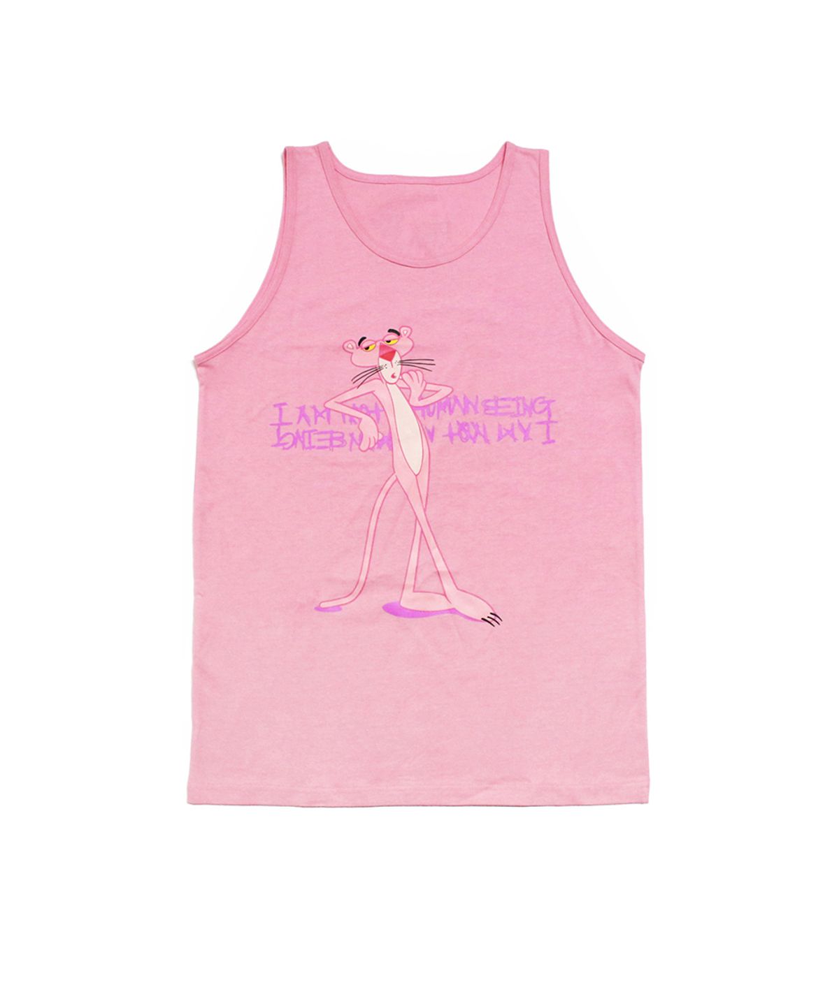 아임낫어휴먼비잉(I AM NOT A HUMAN BEING) HBXPP Pink Panther Leaning Against Our Logo Tank Top - Pink
