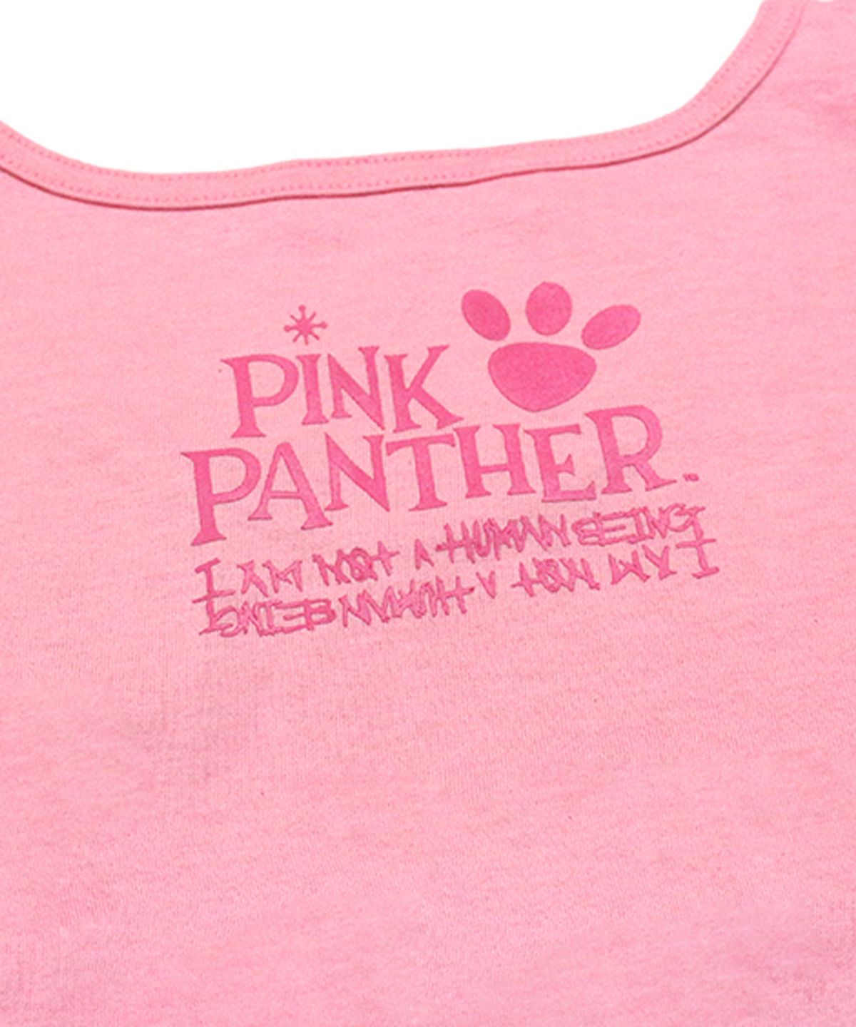 아임낫어휴먼비잉(I AM NOT A HUMAN BEING) HBXPP Pink Panther Leaning Against Our Logo Tank Top - Pink