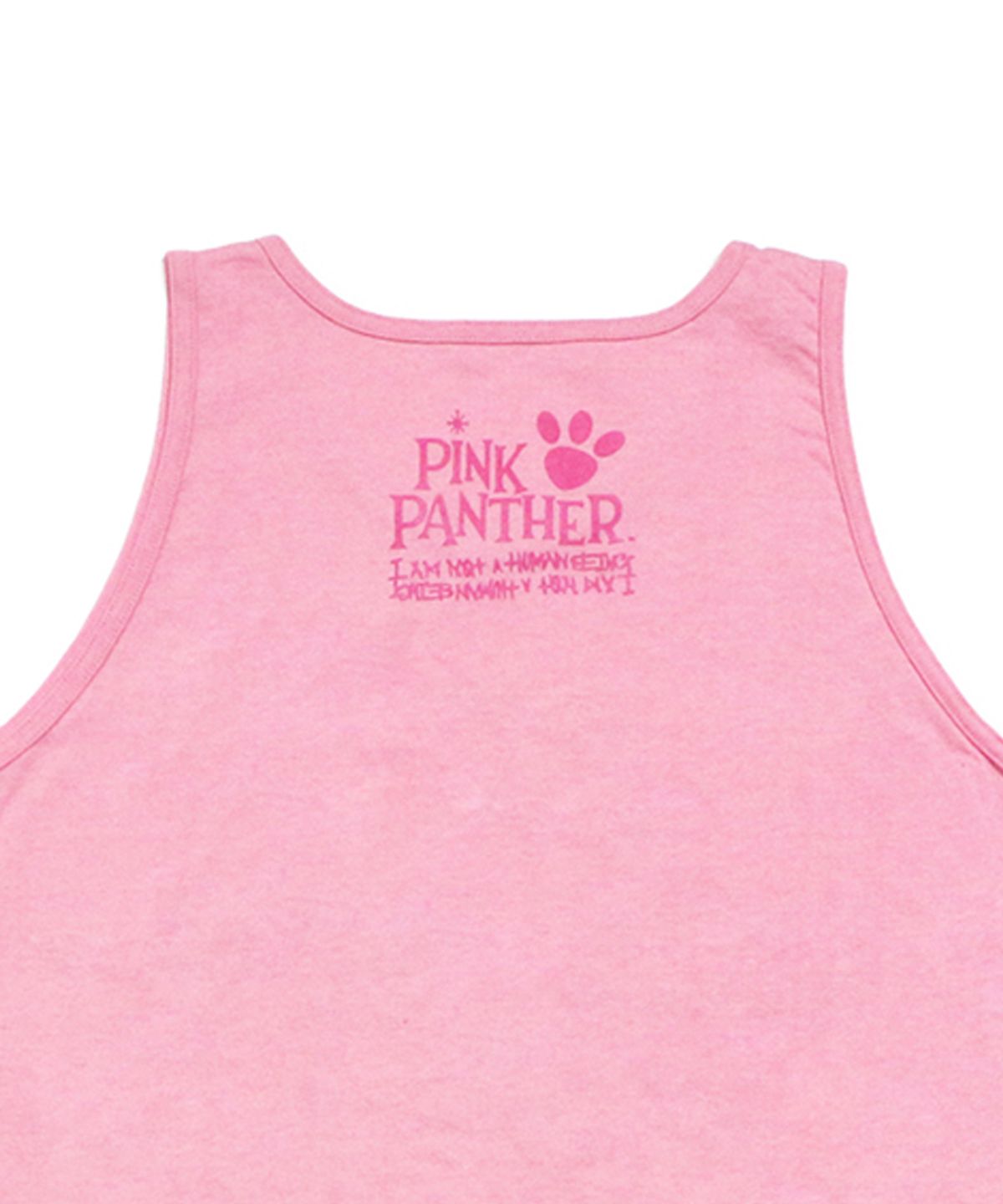 아임낫어휴먼비잉(I AM NOT A HUMAN BEING) HBXPP Pink Panther Leaning Against Our Logo Tank Top - Pink