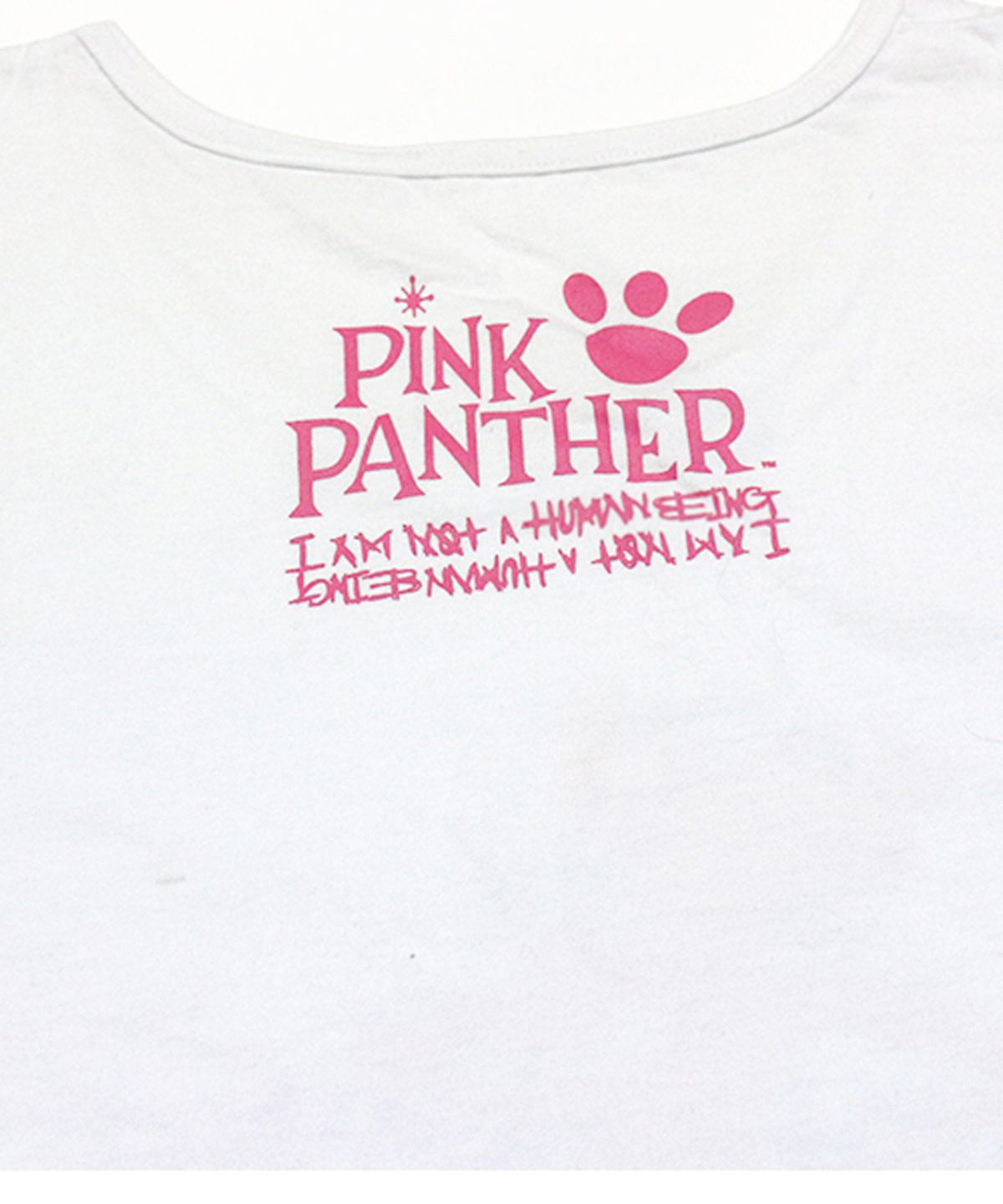 아임낫어휴먼비잉(I AM NOT A HUMAN BEING) HBXPP Pink Panther Leaning Against Our Logo Tank Top - White