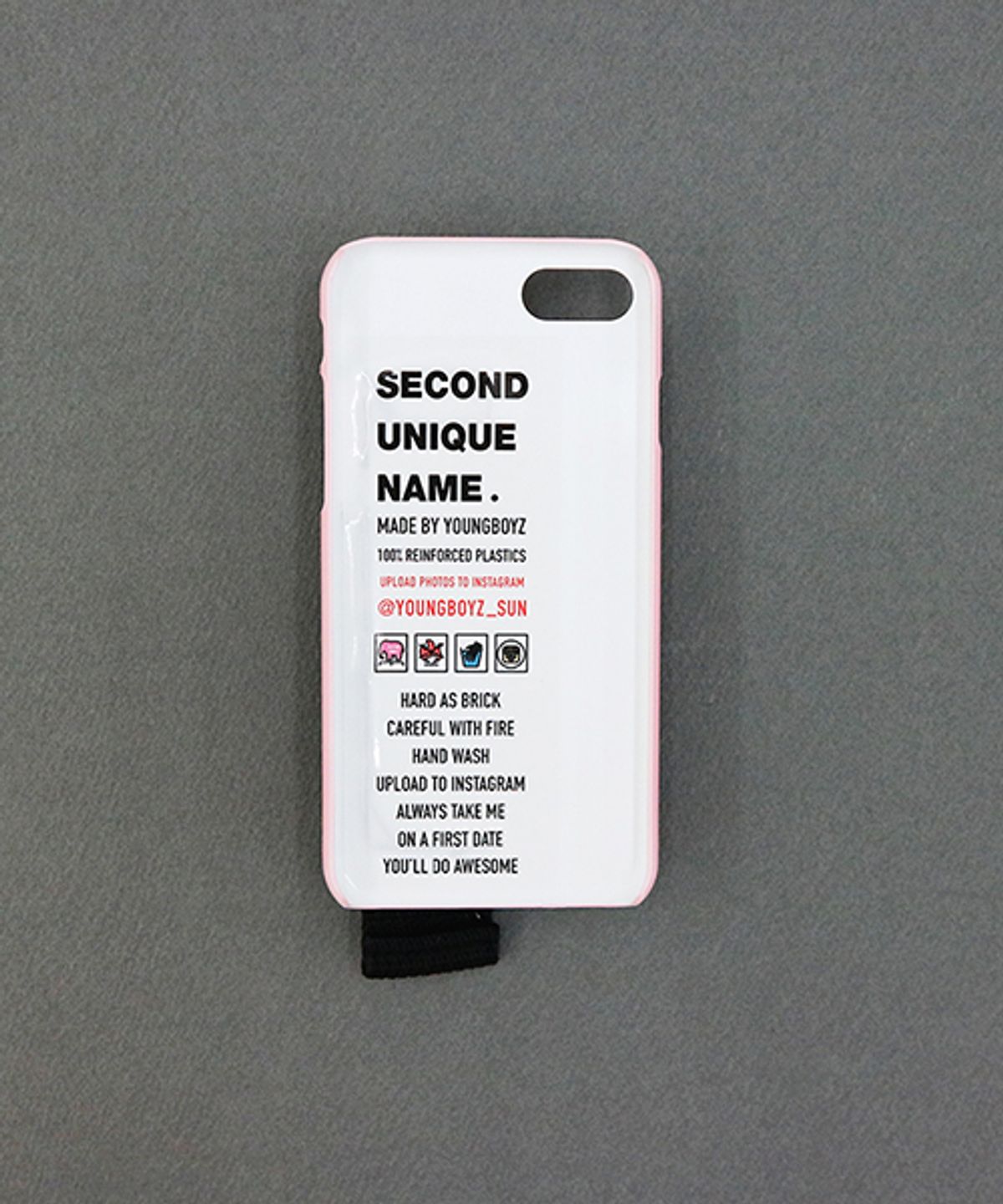 세컨드유니크네임(SECOND UNIQUE NAME) SUN CASE LIGHT PINK BLACK (CARD)