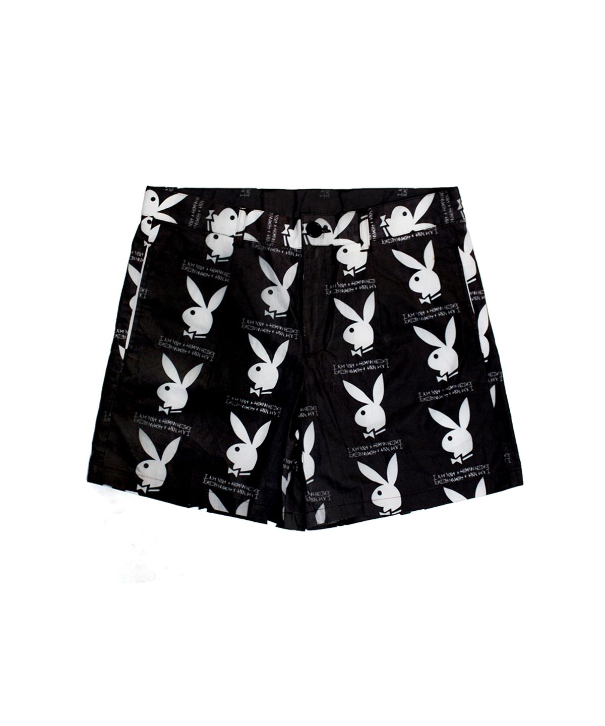 아임낫어휴먼비잉(I AM NOT A HUMAN BEING) Rabbit Head x IMXHB Logo Pattern Shorts - Black