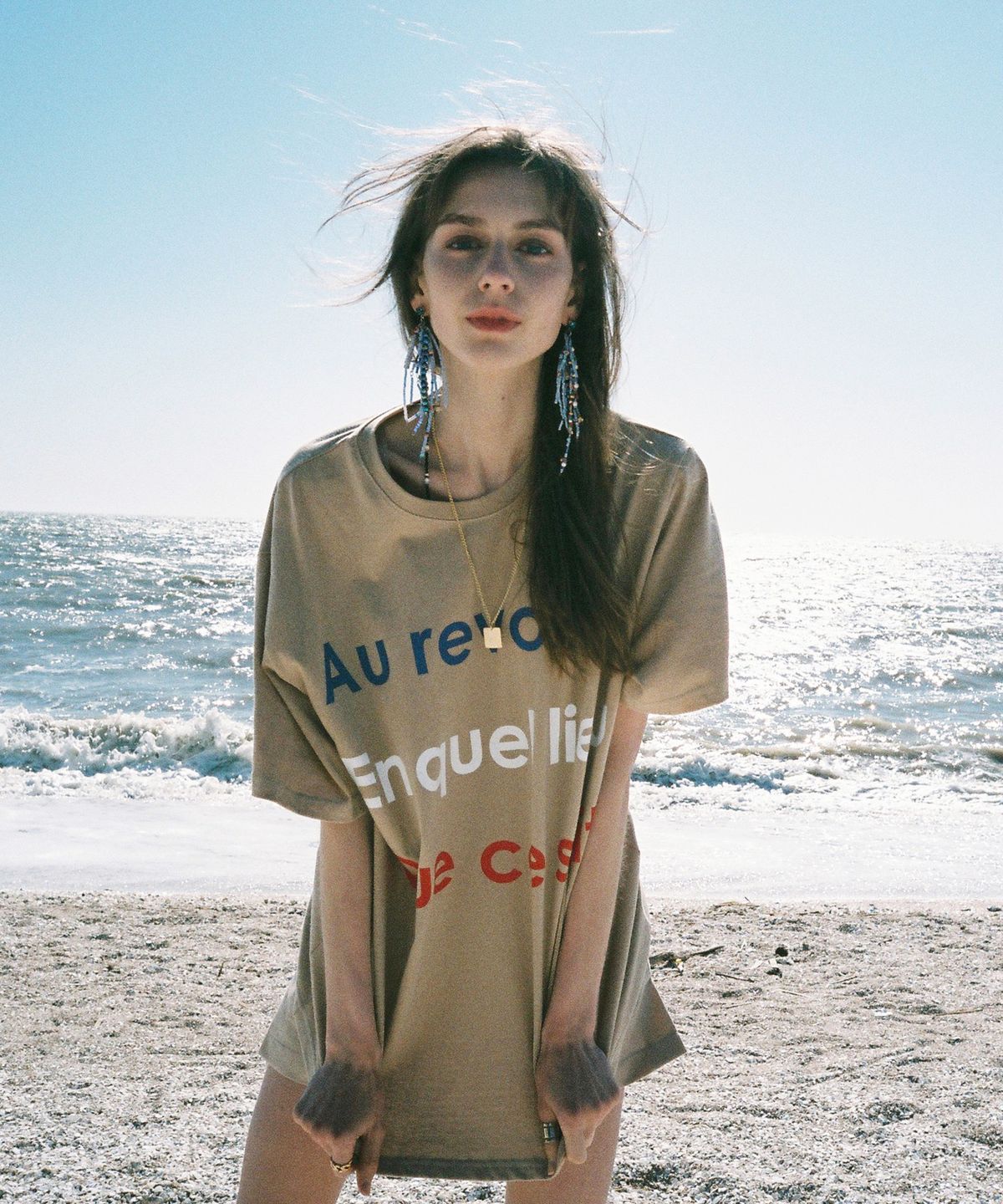 라티젠(LARTIGENT) LB AEQ T-SHIRT(BEIGE)