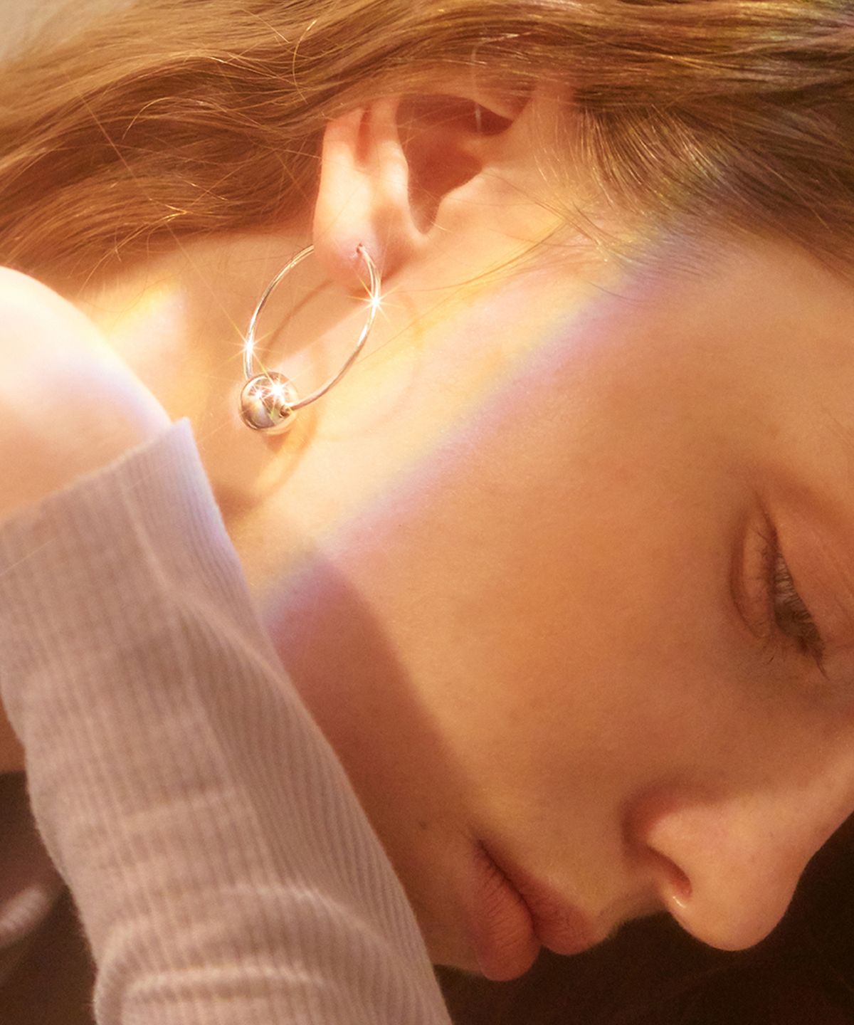 원이너프(ONE ENOUGH) Hoop Ball Earrings