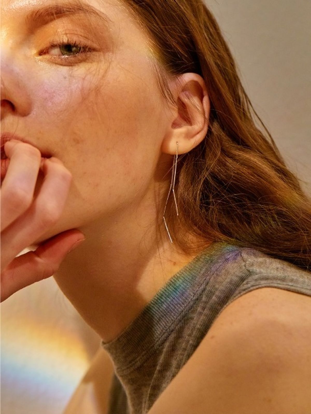 원이너프(ONE ENOUGH) Zigzag Drop Earrings