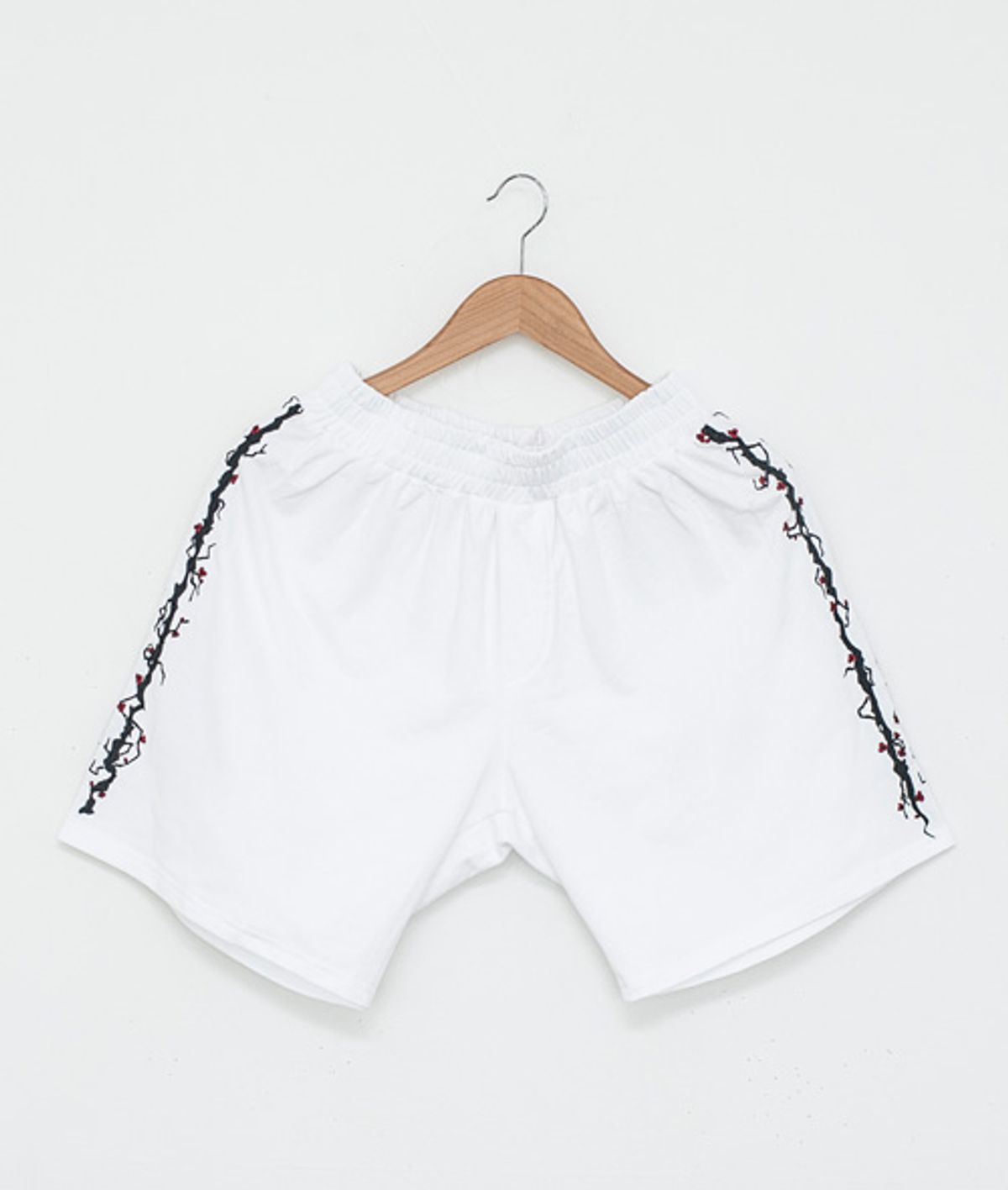 아시하(ASIHA) M [S/S] AsiHa 두줄 매화자수 반바지 White