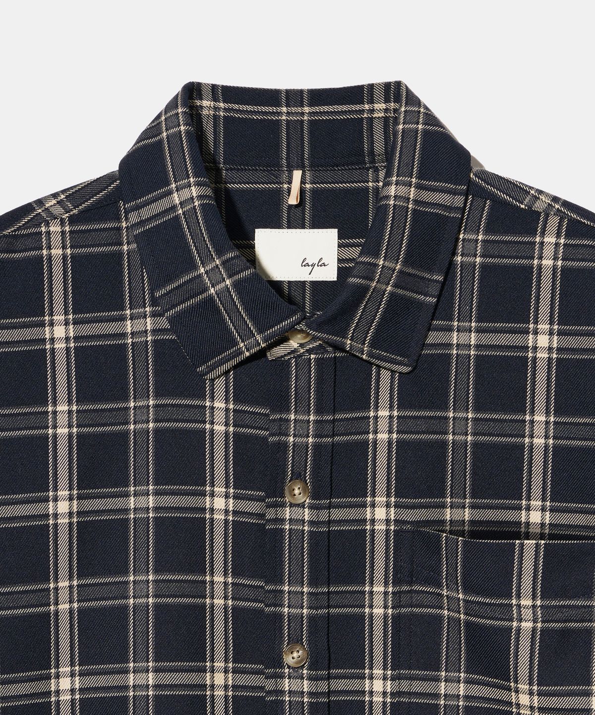 다이아몬드 레이라(DIAMOND LAYLA) Layla Its meant to be in love navy&ivory check shirt  S8