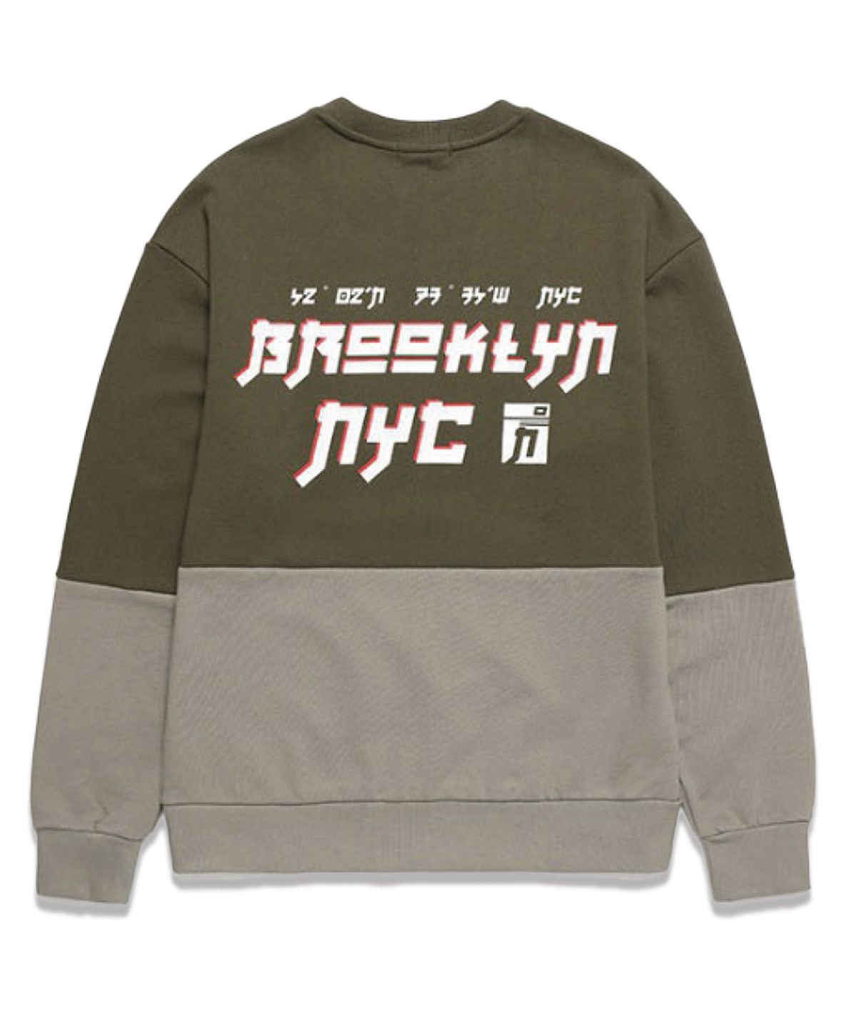 밴웍스(VANNWORKS) 절개배색 NYC 스웨트셔츠_카키 (VNAGTS402)