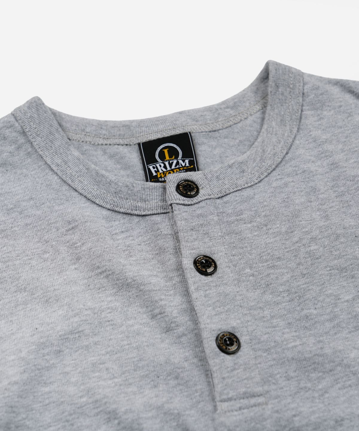프리즘웍스(FRIZMWORKS) 10S SOLID HENLEY NECK TEE _ GRAY