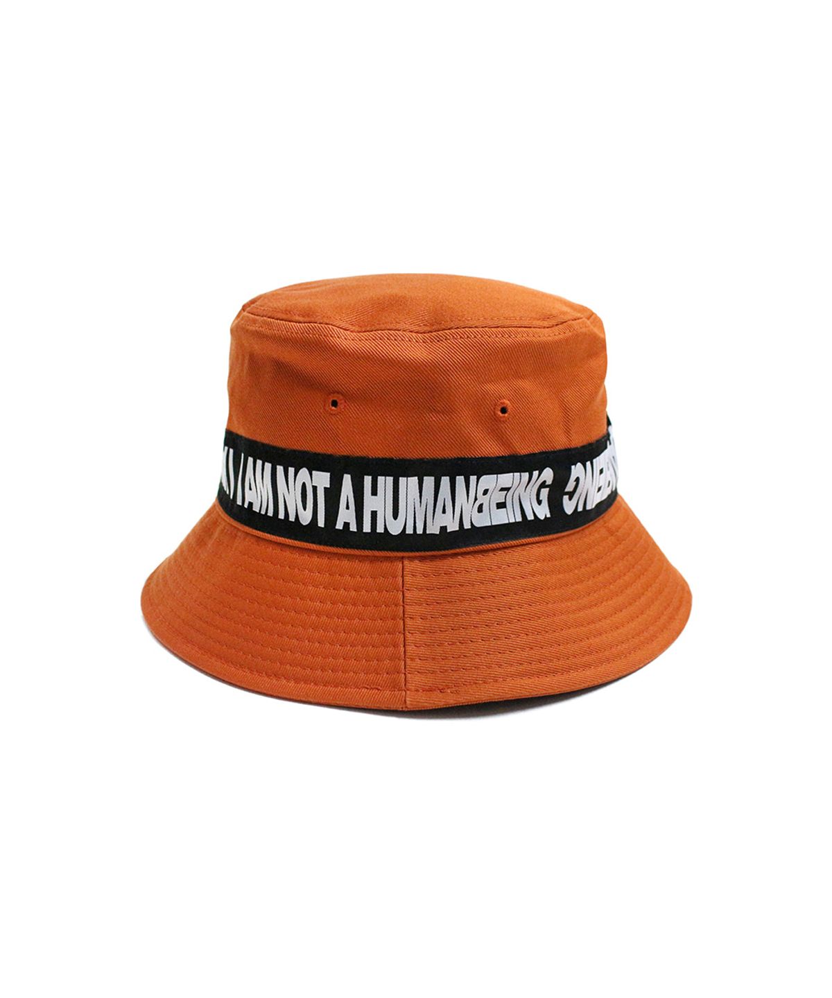 아임낫어휴먼비잉(I AM NOT A HUMAN BEING) Basic Logo Tape Bucket Hat - Orange