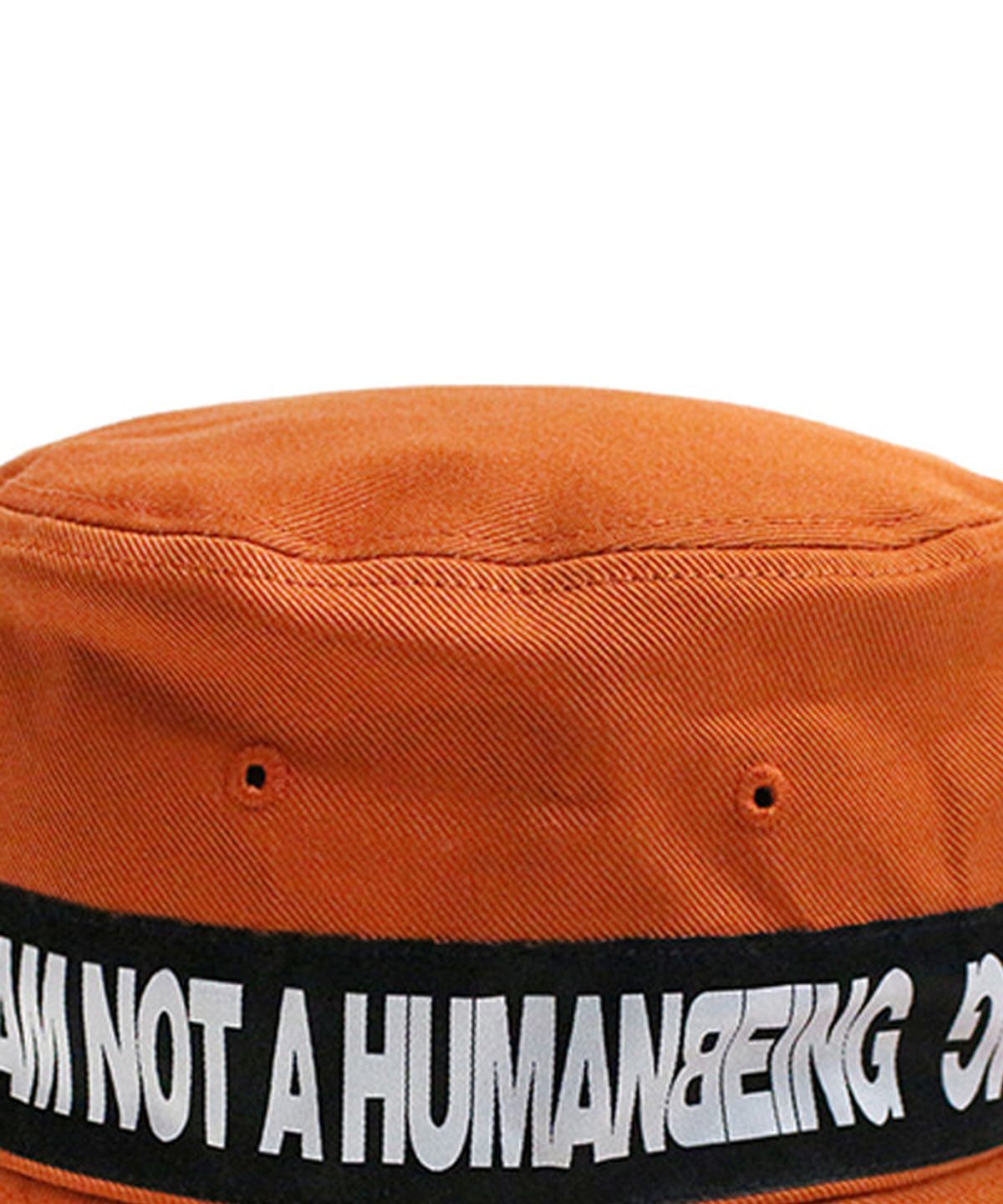 아임낫어휴먼비잉(I AM NOT A HUMAN BEING) Basic Logo Tape Bucket Hat - Orange