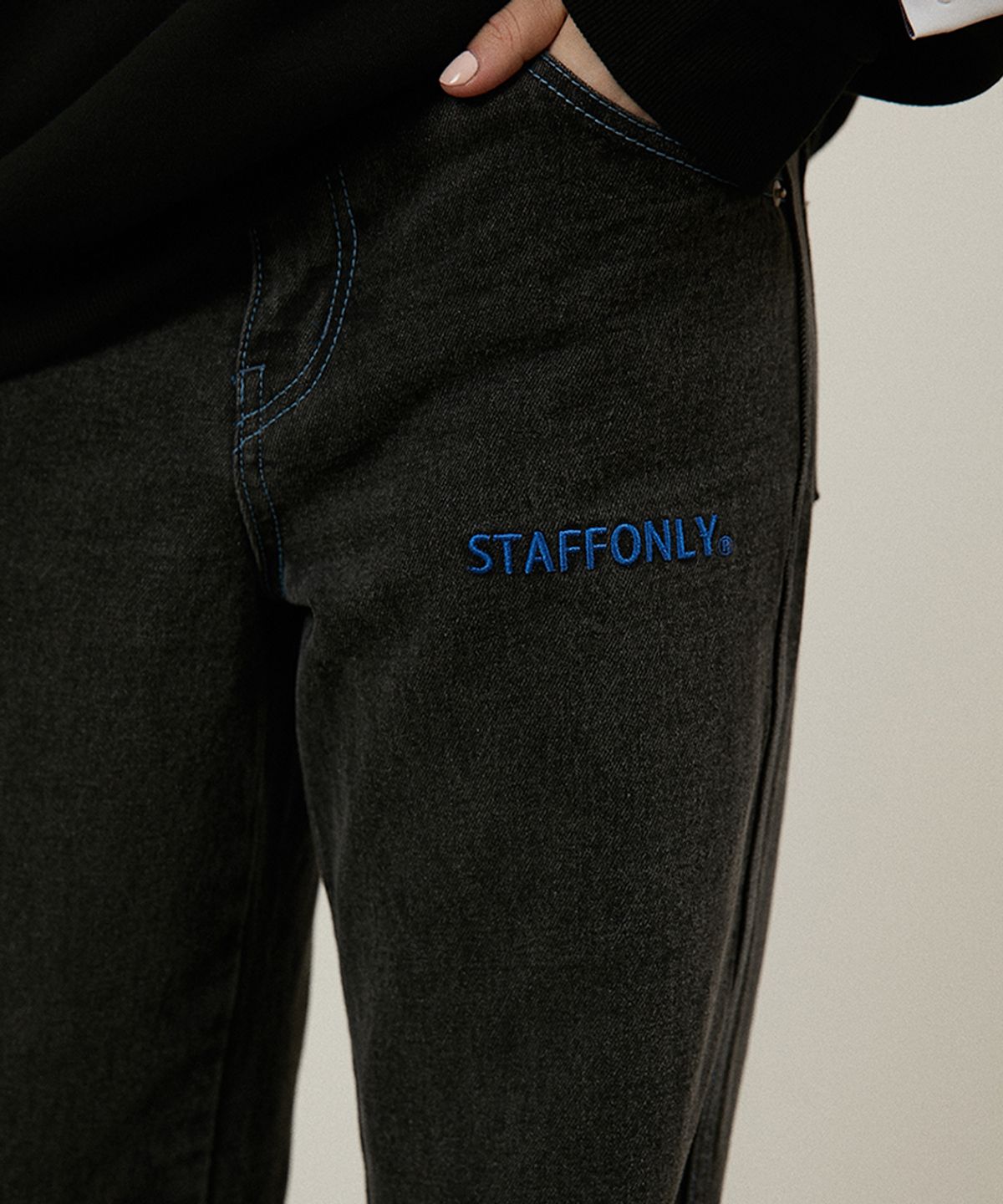 스텝온리(STAFFONLY) CLIMBER DENIM PANTS(BLACK)