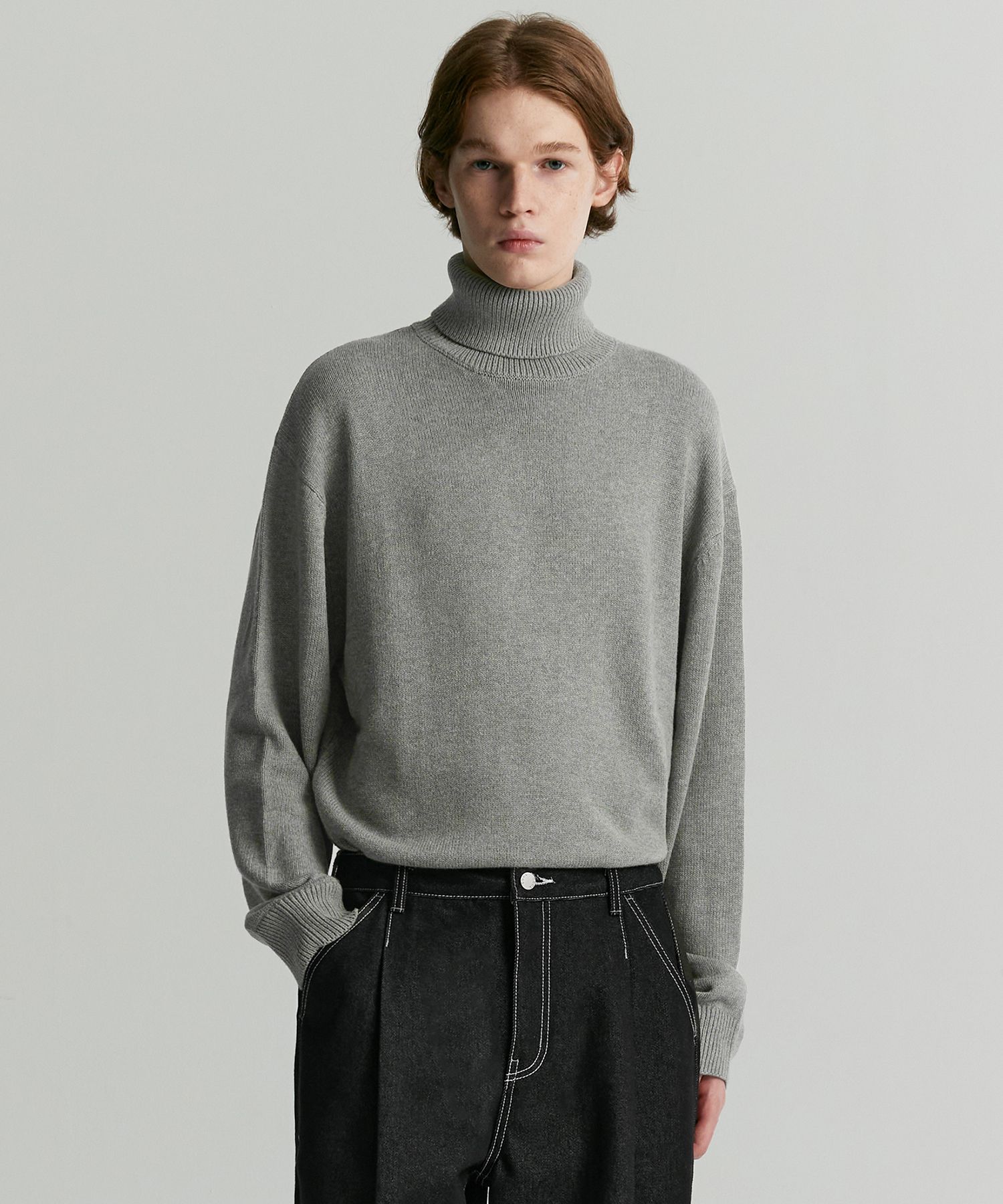 MUSINSA公式 | COSTUME O'CLOCK SOFT BASIC TURTLENECK SWEATER GRAY