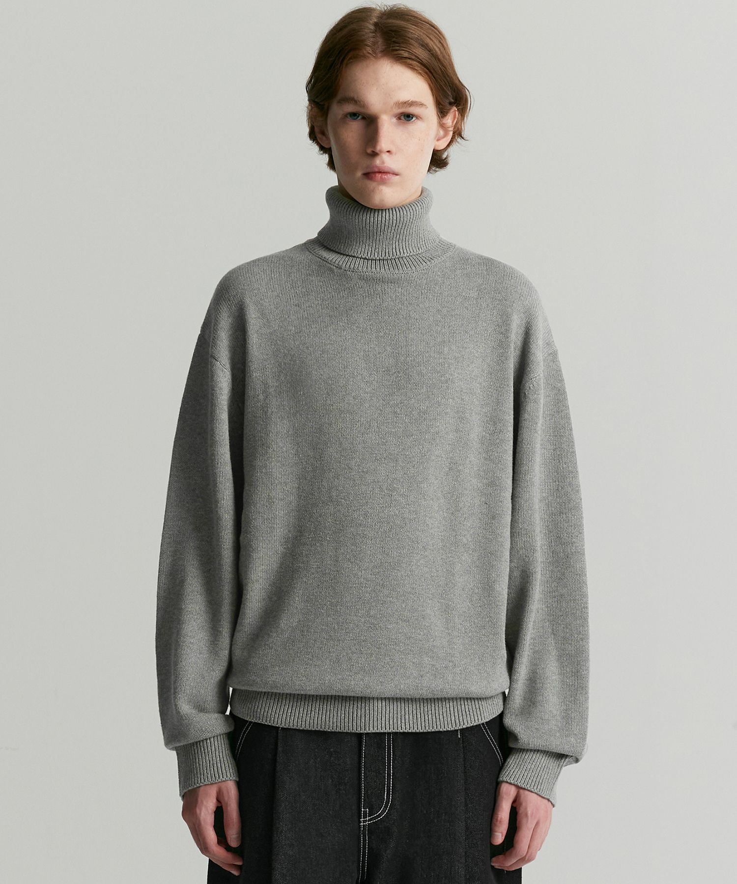 MUSINSA公式 | COSTUME O'CLOCK SOFT BASIC TURTLENECK SWEATER GRAY