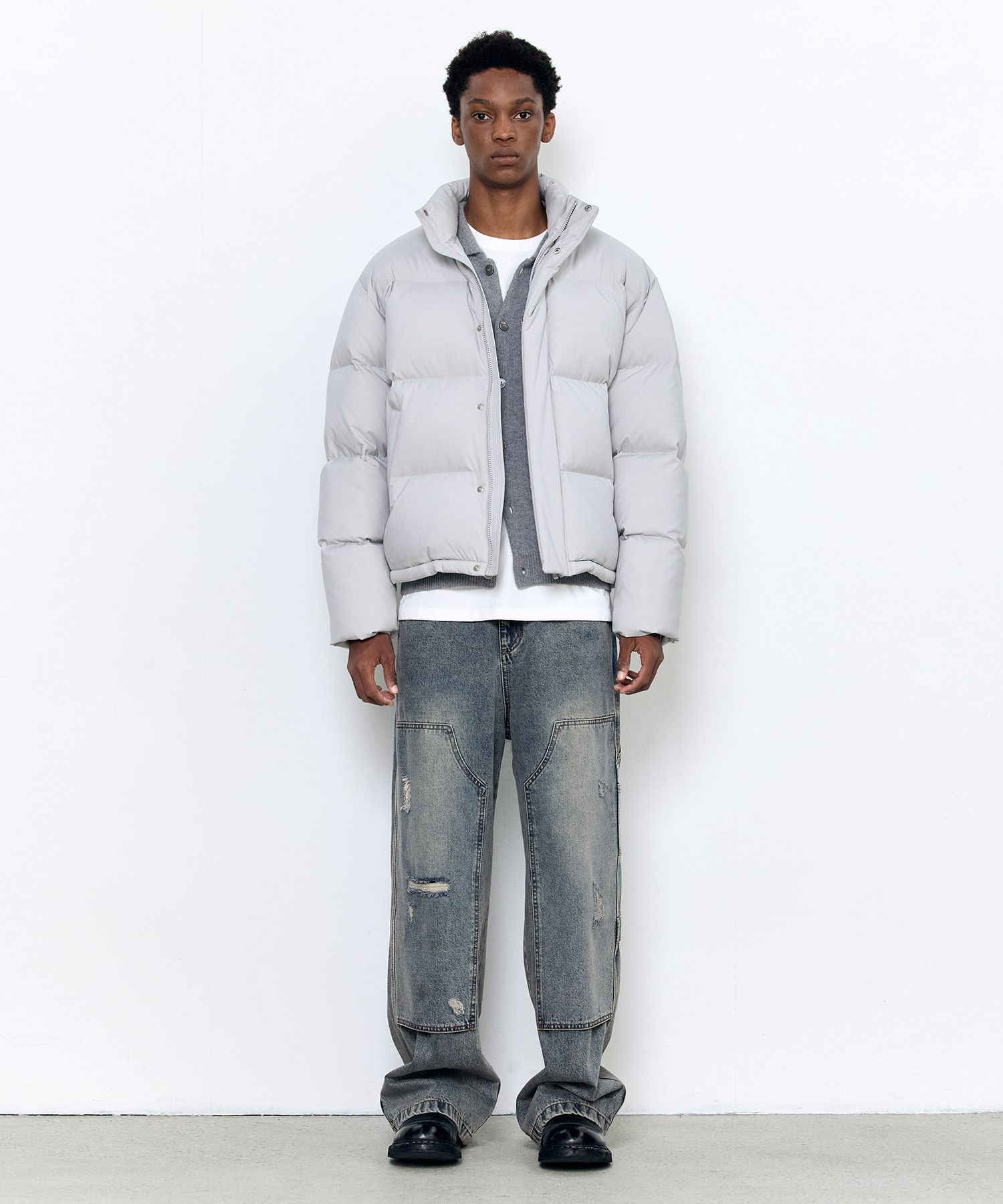 MUSINSA公式 | INSILENCE エッセンシャルダウンジャケットグレー