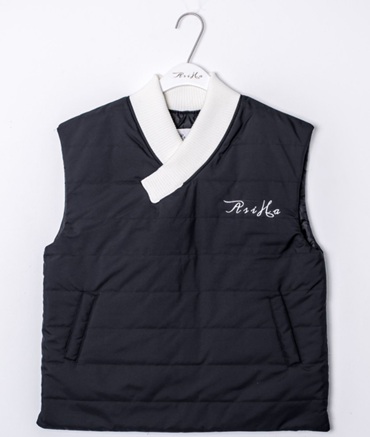 아시하(ASIHA) M [F/W] AsiHa 한복 조끼패딩 Black